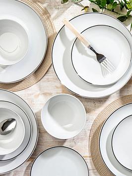 Product photograph of Waterside Platinum Rim 18-piece Dinner Set from very.co.uk