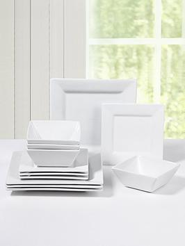Product photograph of Waterside Soho White 12-piece Dinner Set from very.co.uk