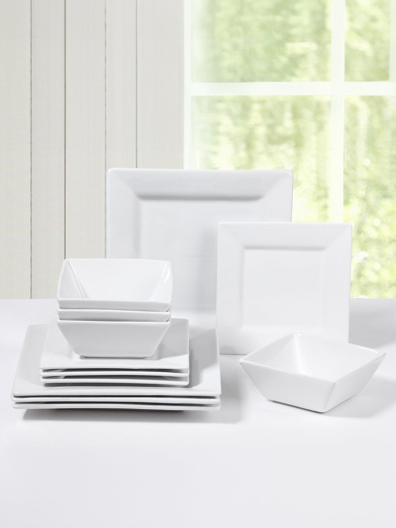Image 1 of 3 of WATERSIDE Soho White 12-Piece Dinner Set