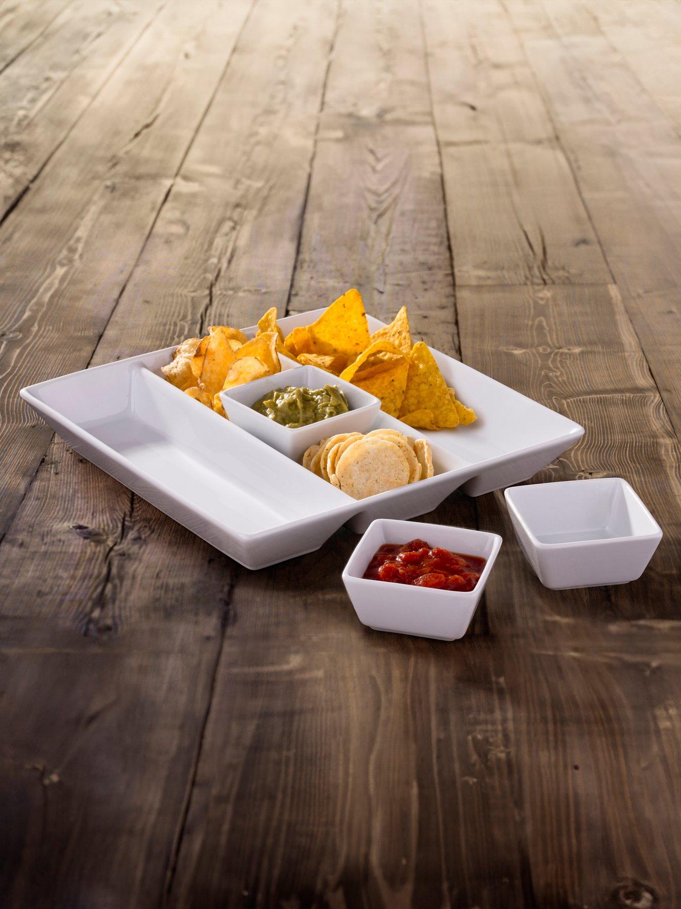 Image 1 of 2 of WATERSIDE Chip &amp; Dip Serving Tray Set
