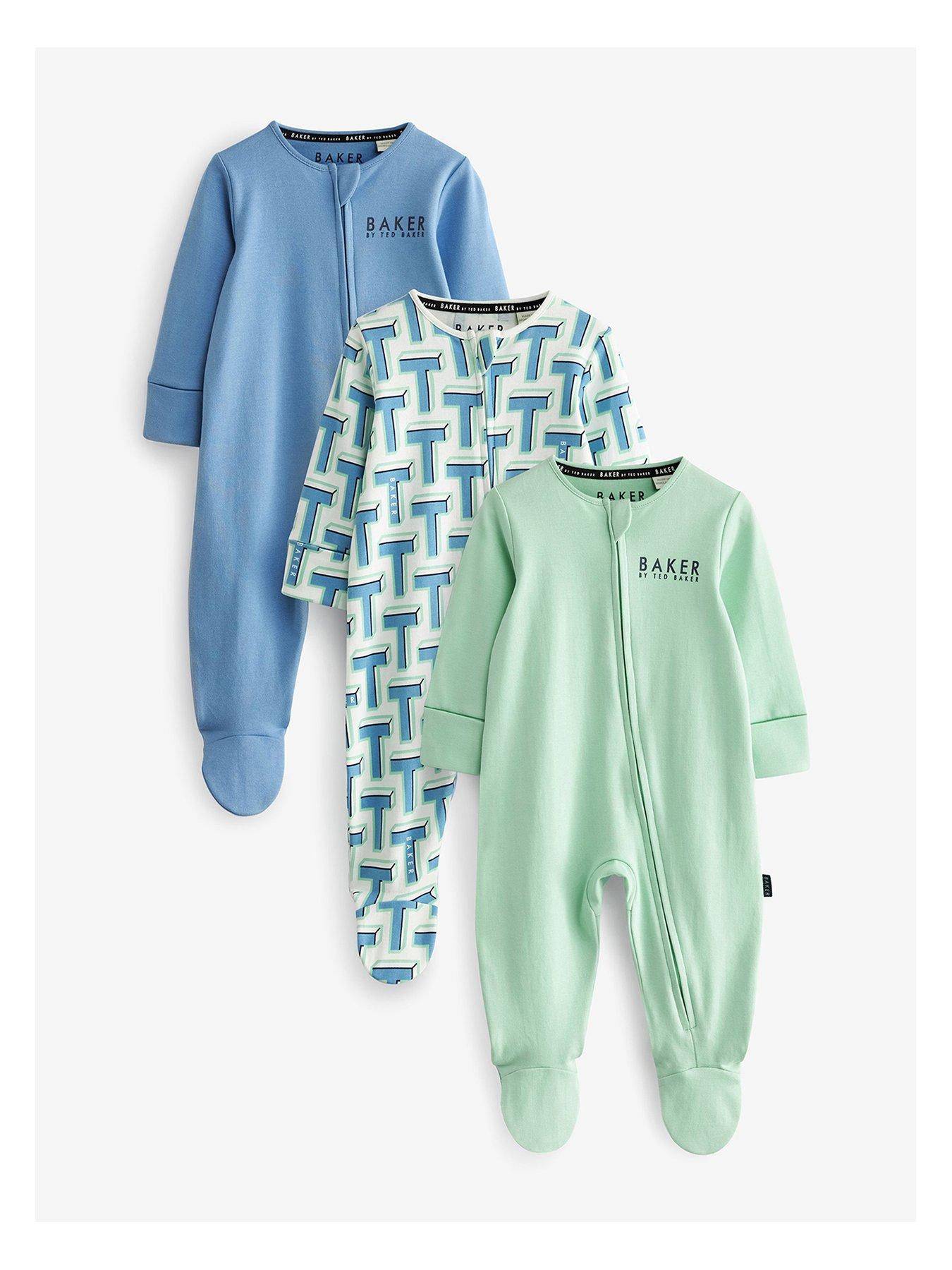 Baby 3pk Sleepsuit Blue