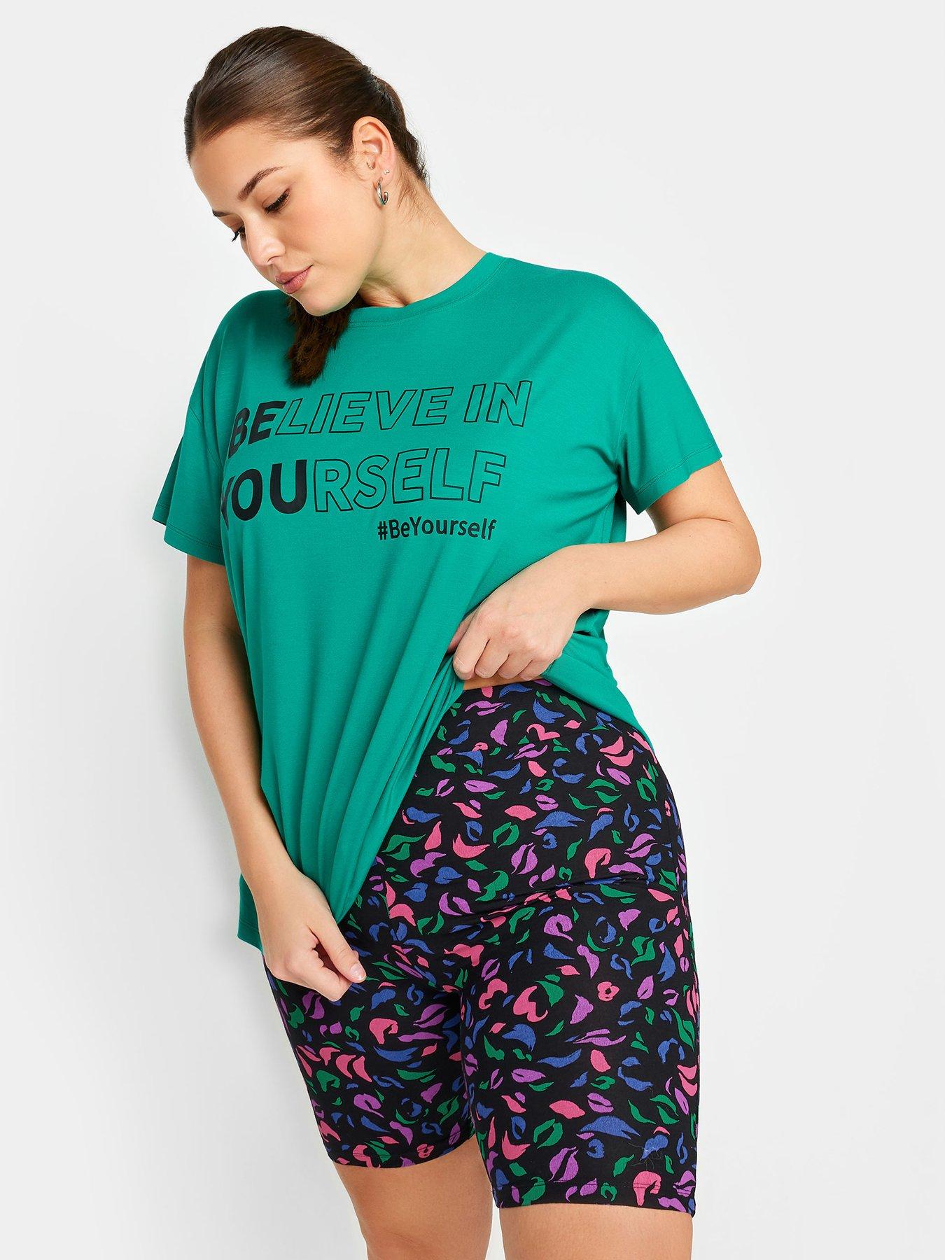 Yours Curve Stroke Print Active Shorts