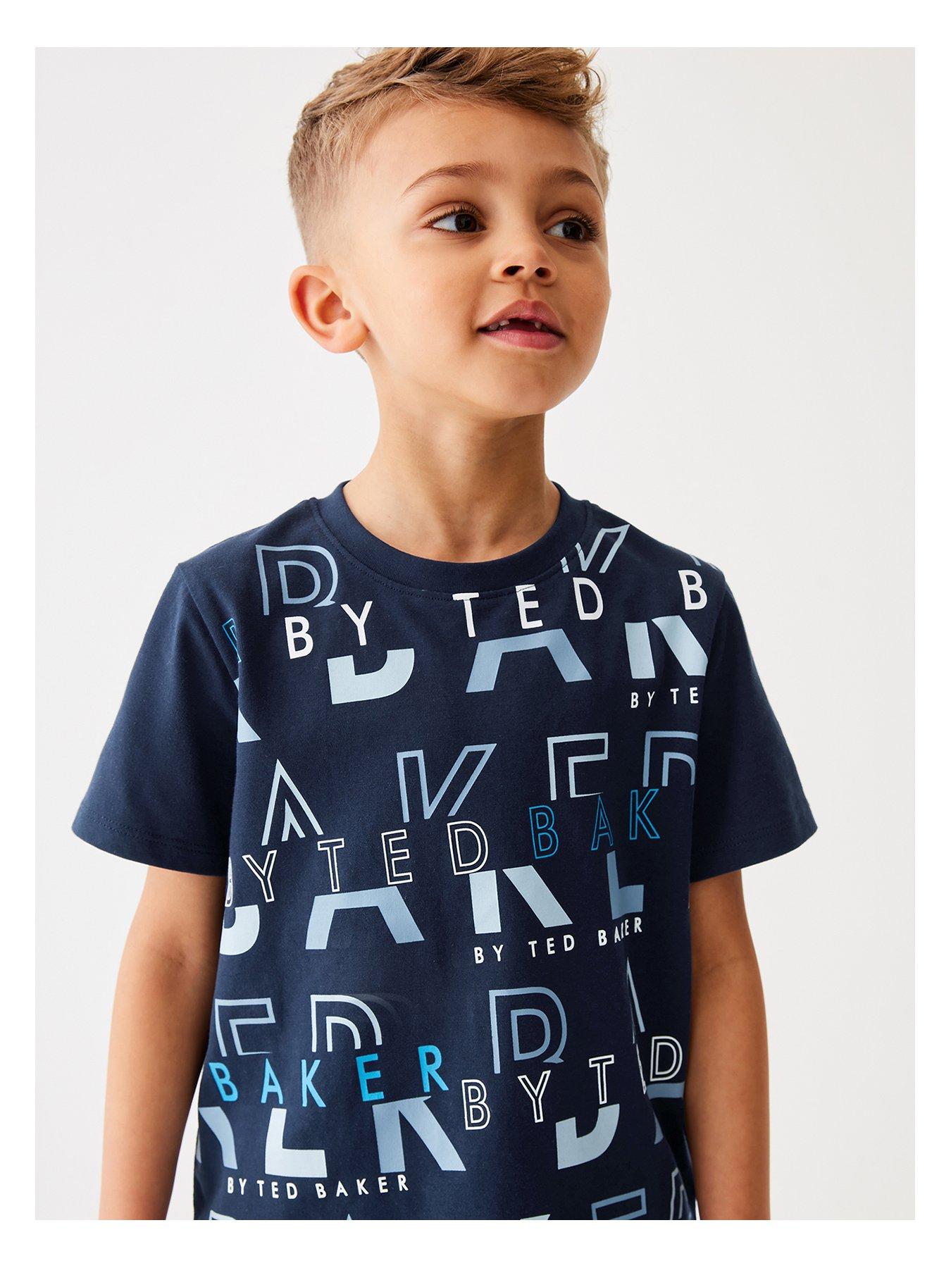 Ted Baker Boys Aop Navy Tee | Very.co.uk