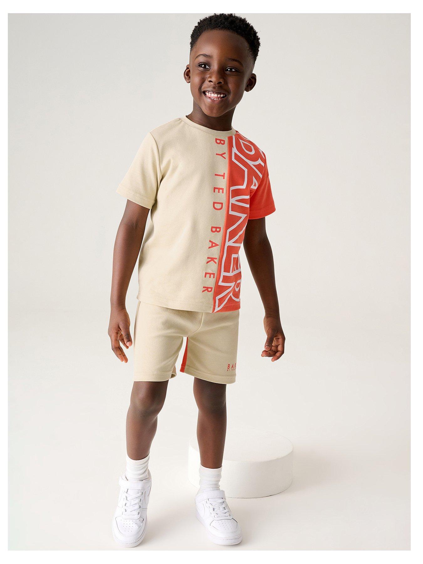 ted-baker-baker-by-ted-baker-boys-orange-colourblock-short-set