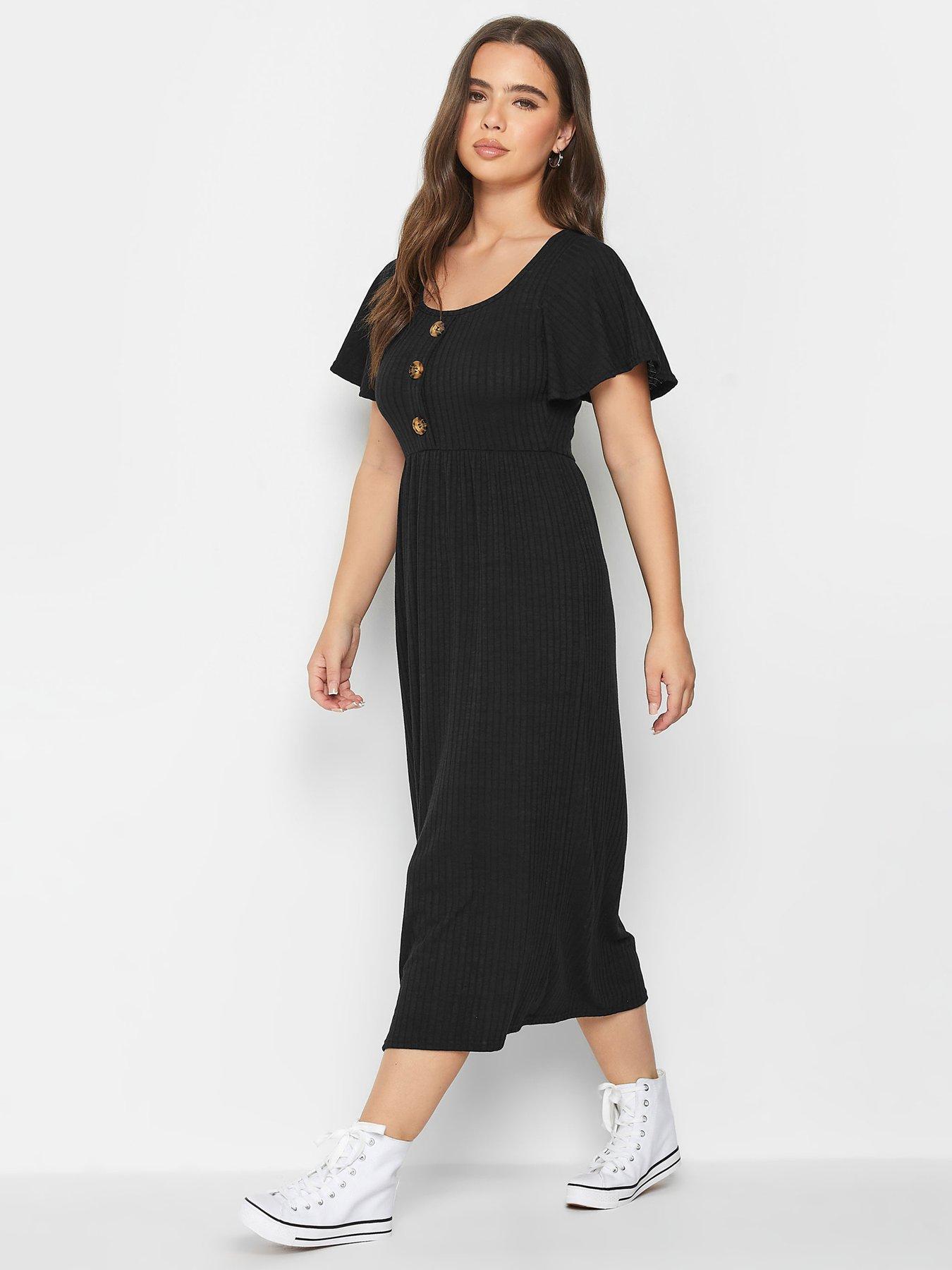 Black button down midi dress hotsell