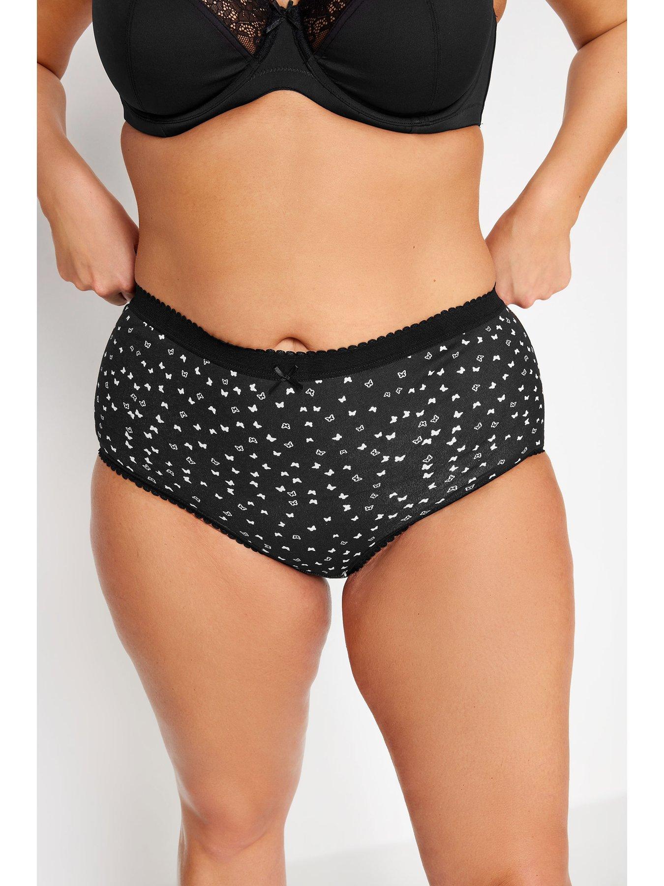 Image 2 of 3 of Yours Curve 5 Pack Butterfly Mono Briefs