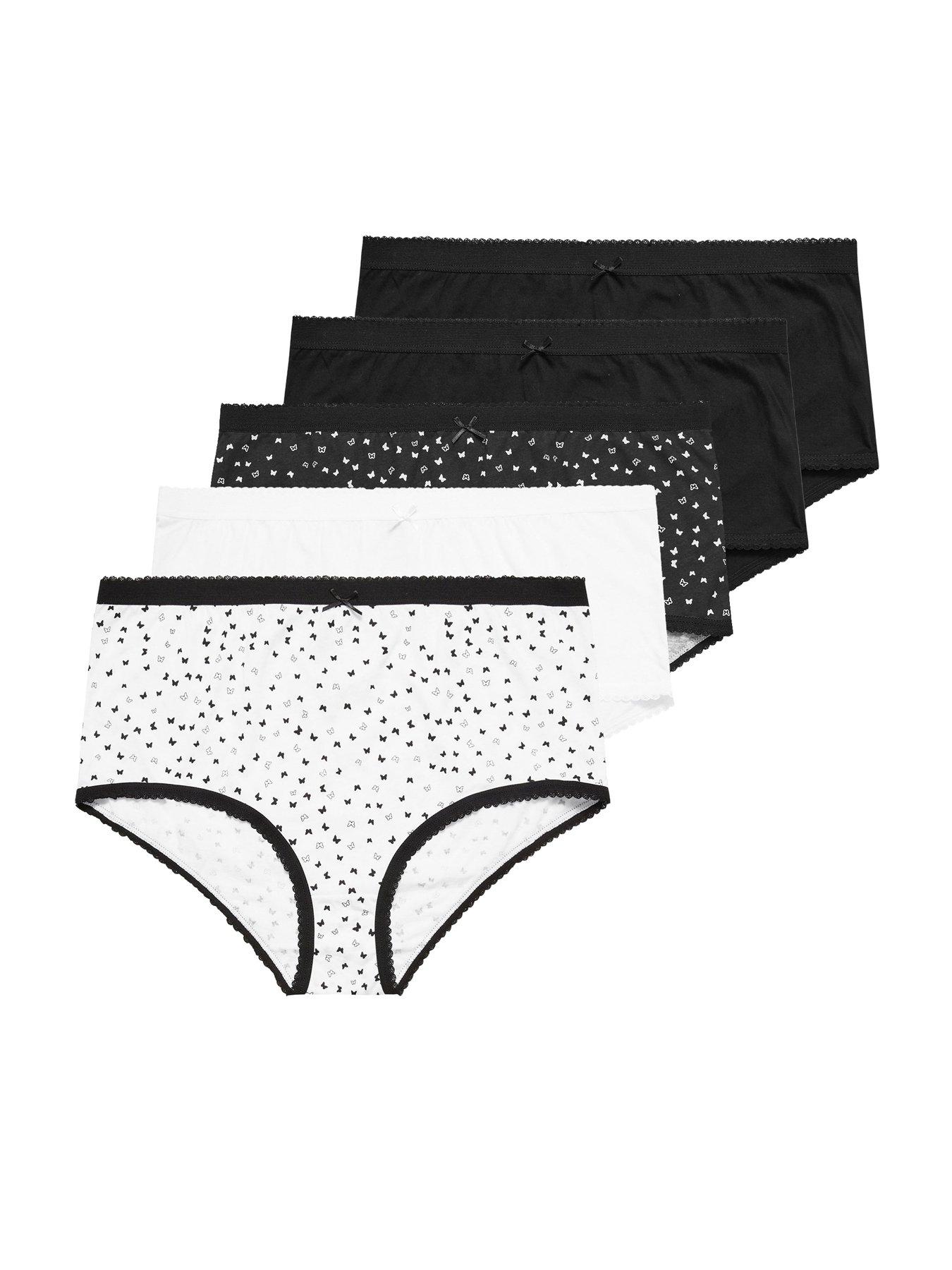 Image 3 of 3 of Yours Curve 5 Pack Butterfly Mono Briefs