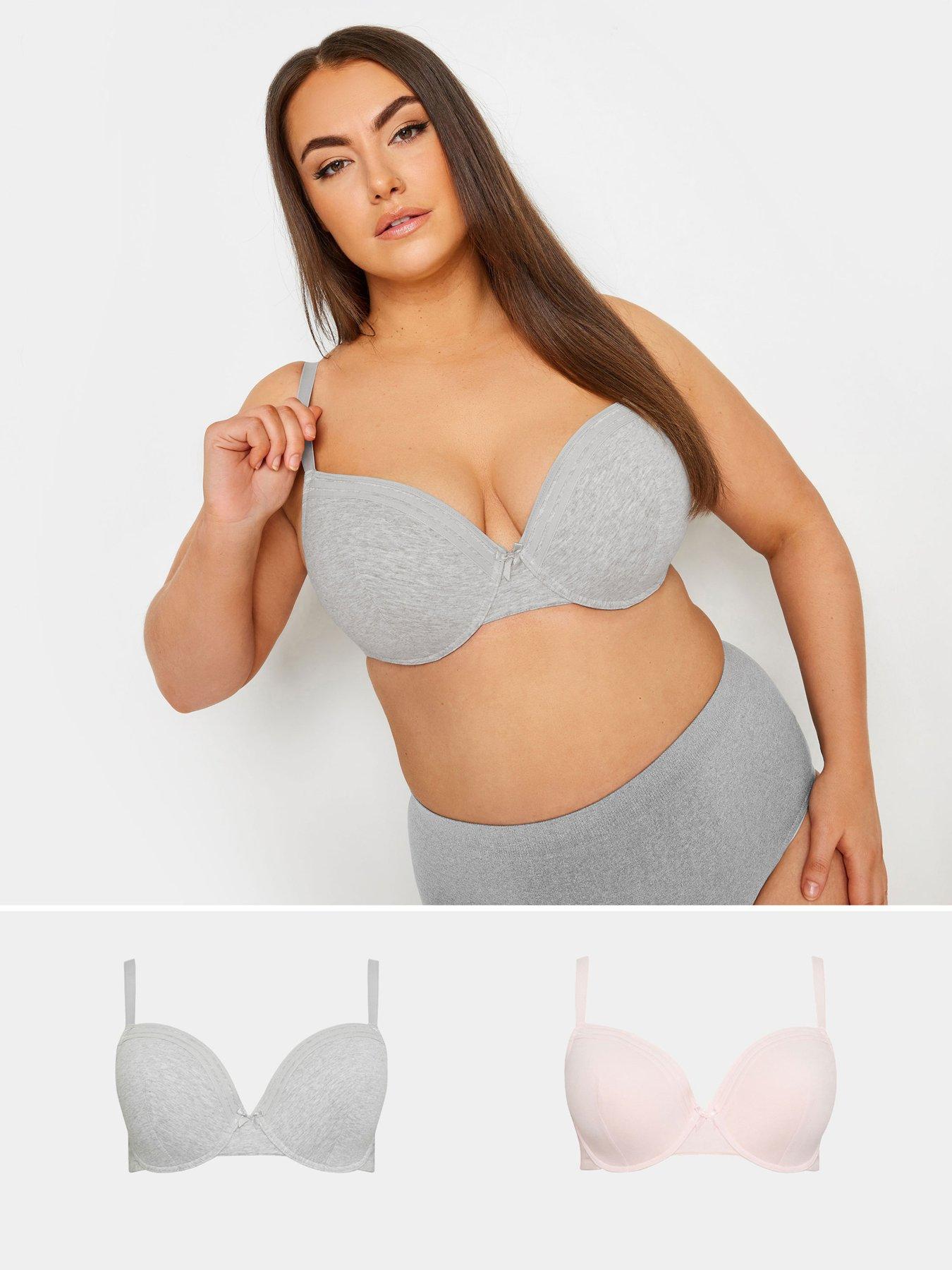 undefined Curve 2 Pack Grey Marl Lace Trim Pad Bra