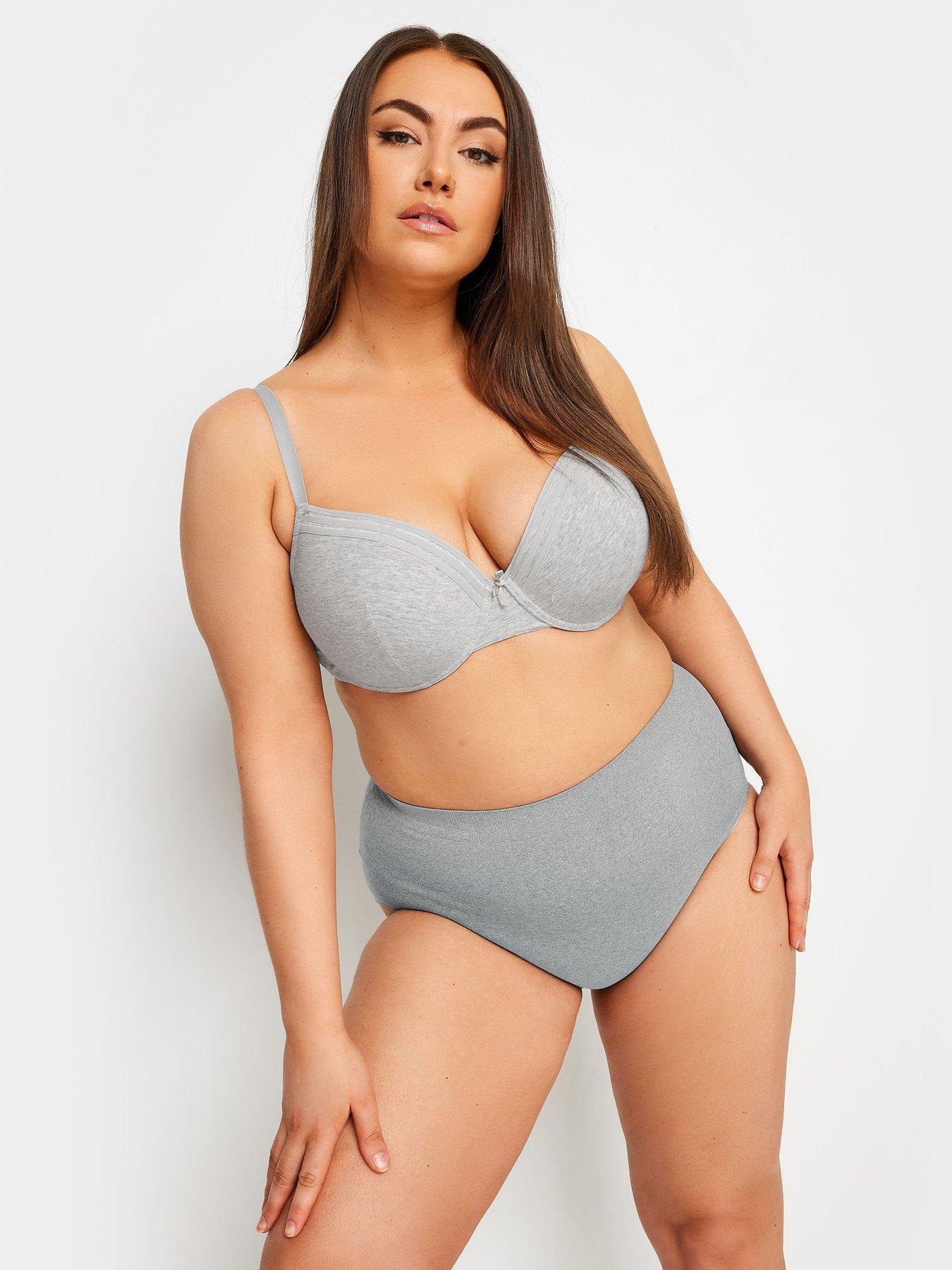 Curve 2 Pack Grey Marl Lace Trim Pad Bra