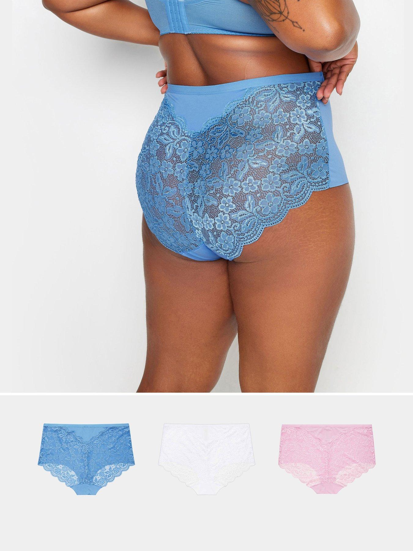 Yours Curve 3 Pack Lace Back Fb Bl/Pink