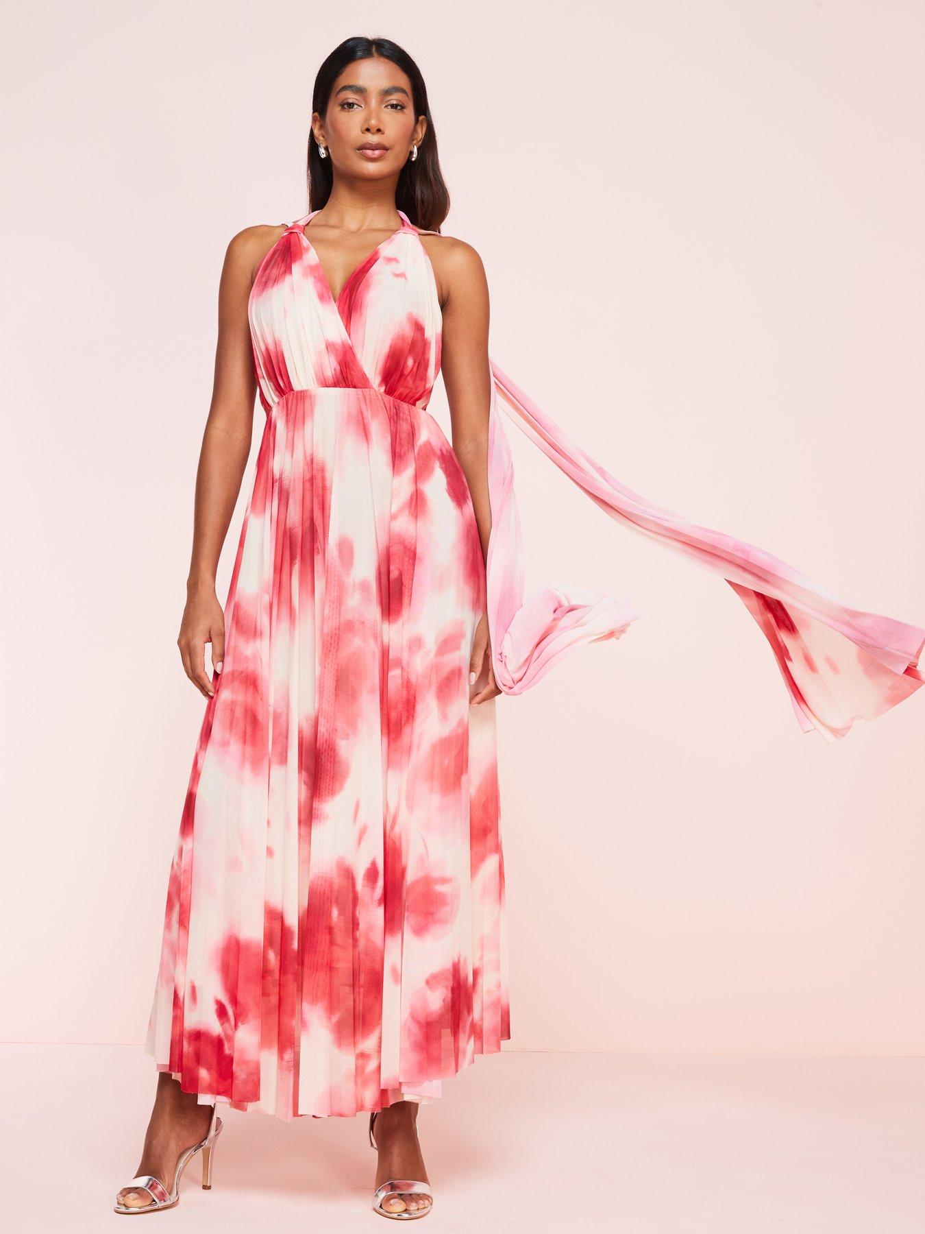 undefined Printed Pleated Dress - Multi