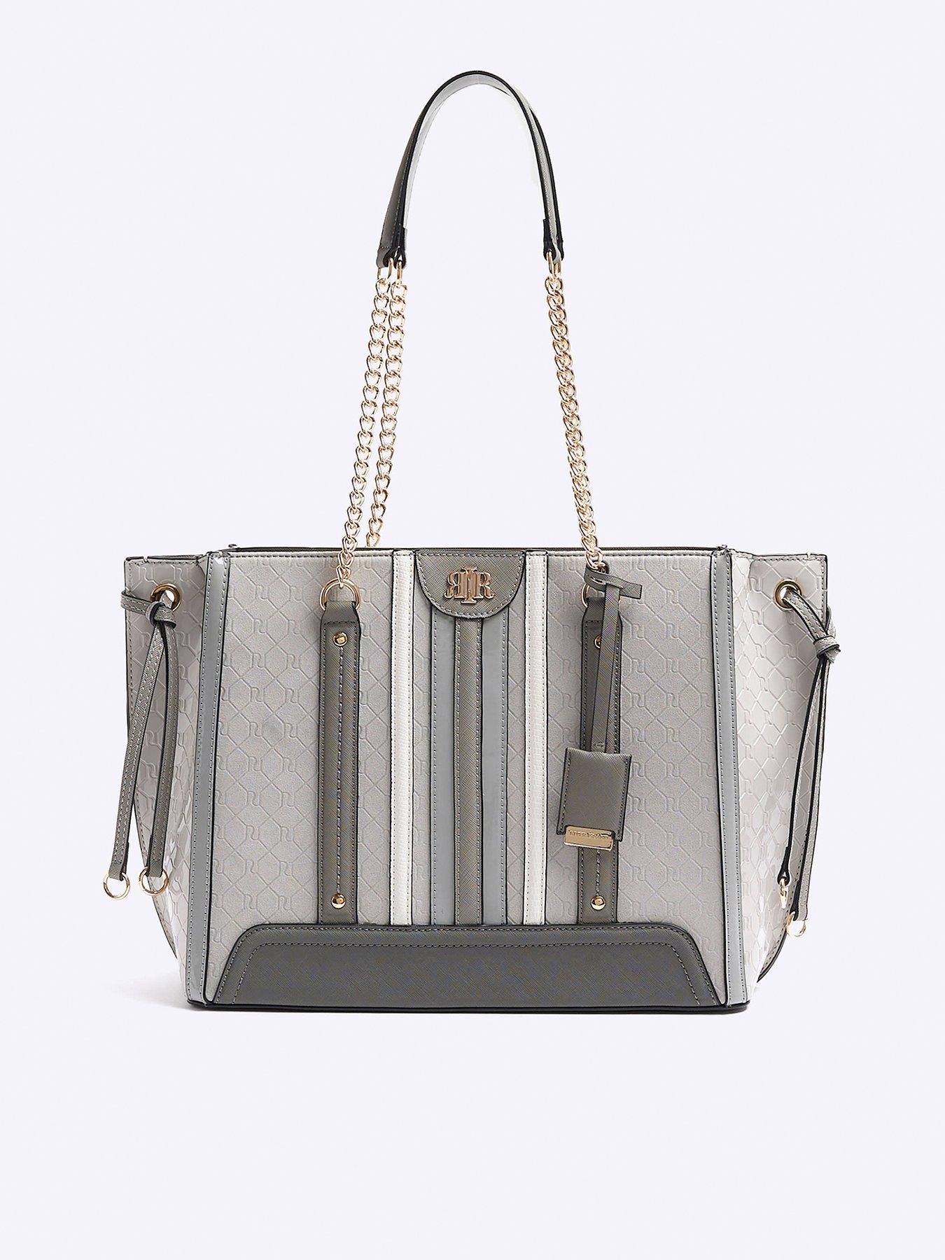 Panelled Tote Bag Grey