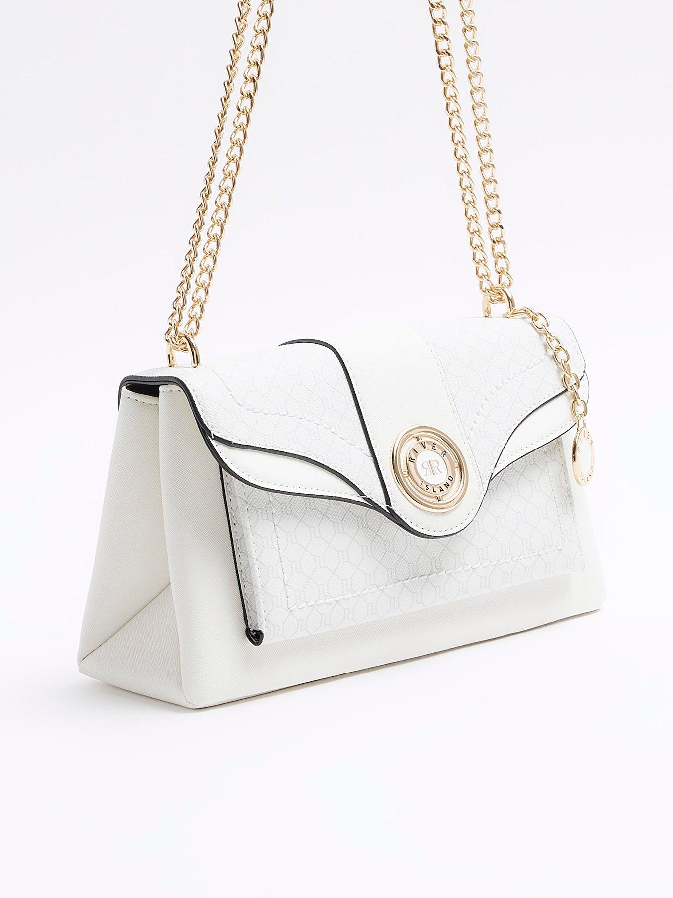 River Island Monogram Pocket Shoulder Bag White Very.co.uk
