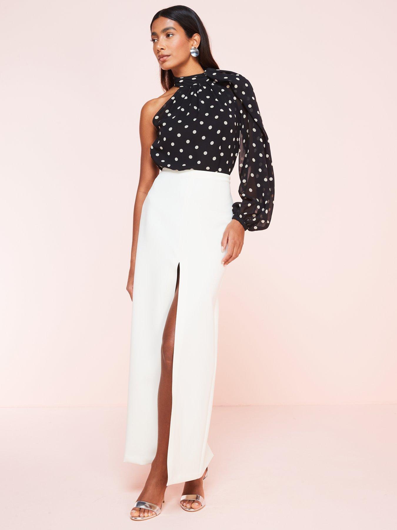 Mango Polka Dot One Shoulder Blouse Very