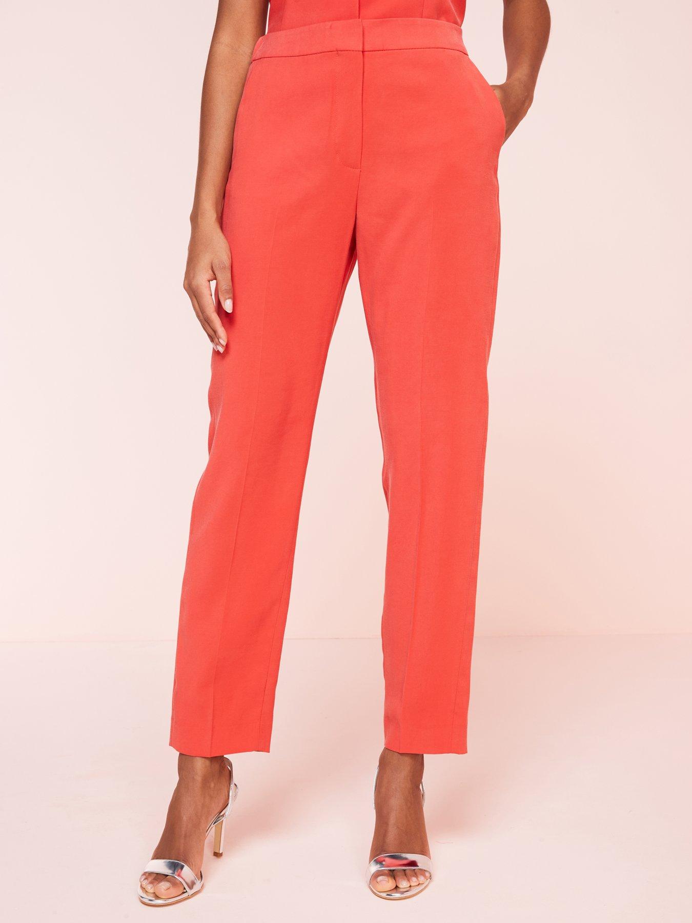 undefined Red Straight Suit Trousers