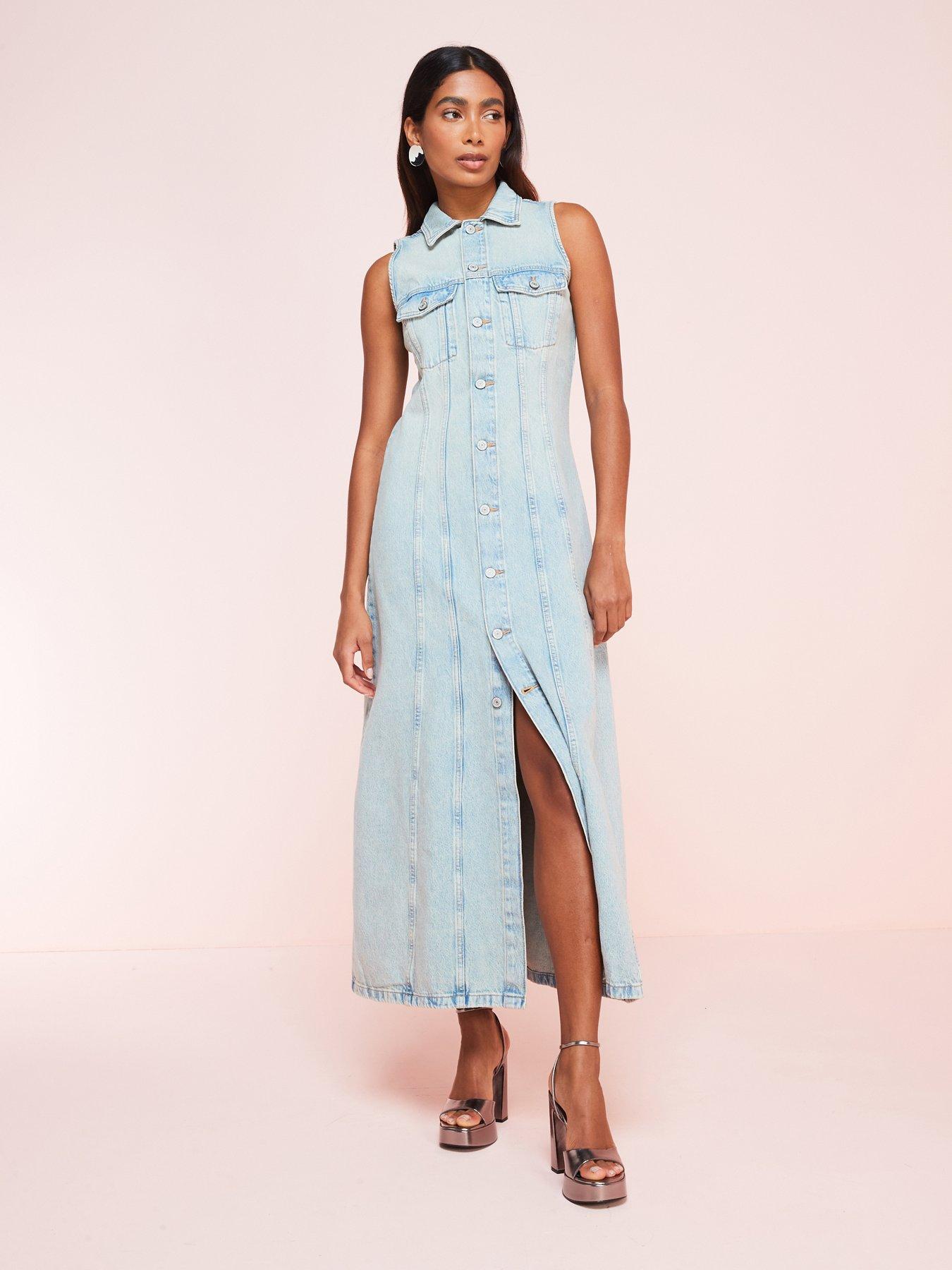 Mango blue midi dress best sale