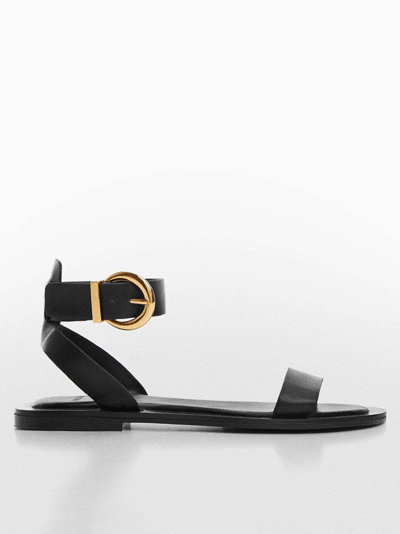 Mango Buckle Strap Sandals Black Very