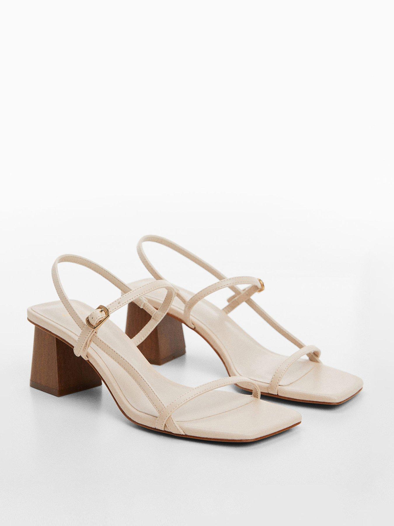 Image 2 of 6 of Mango Cream Buckle Square Toe Block Heel