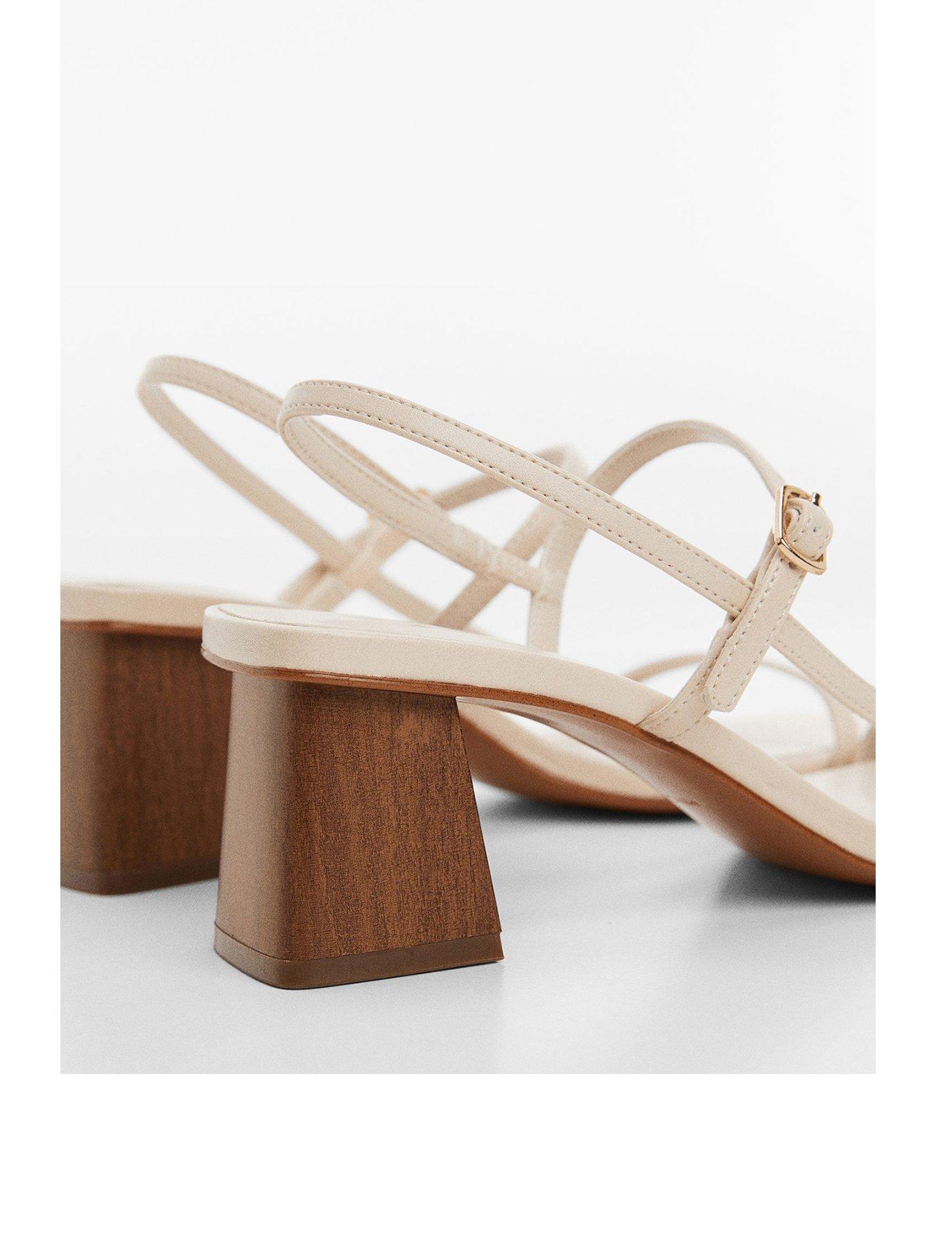 Image 3 of 6 of Mango Cream Buckle Square Toe Block Heel