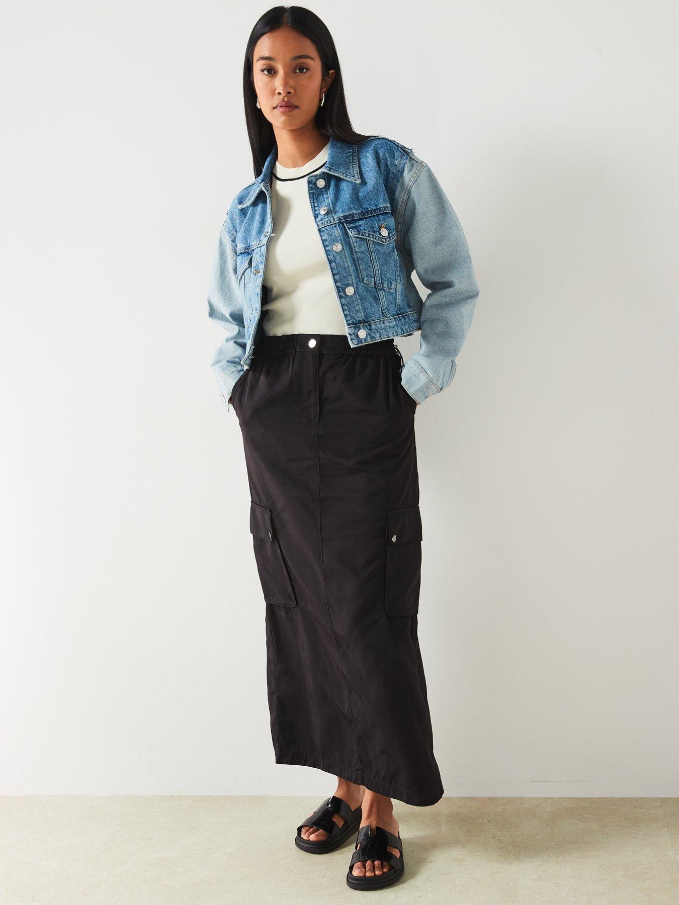 Image 3 of 6 of Mango Cargo Skirt - Black