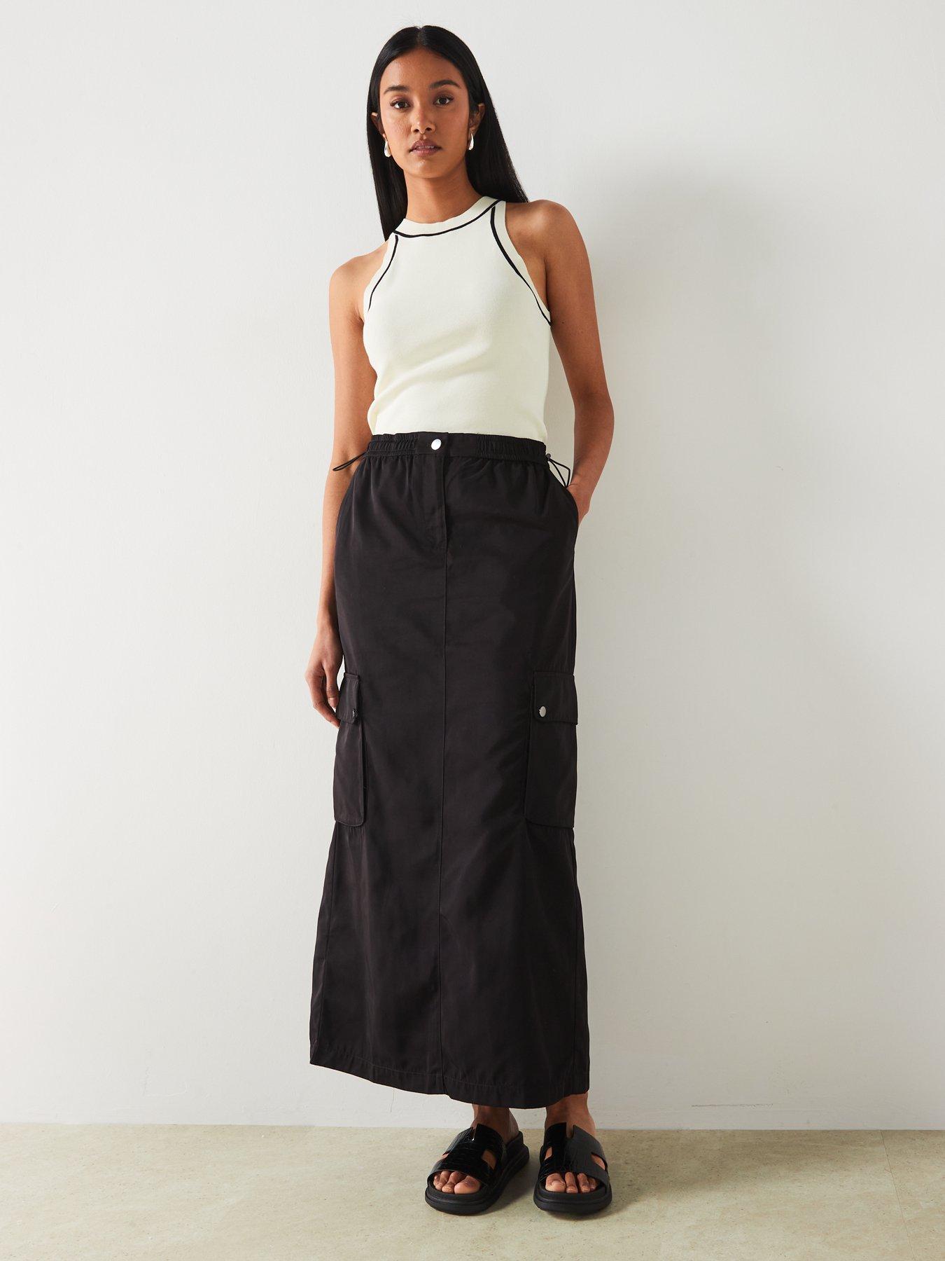 Image 4 of 6 of Mango Cargo Skirt - Black