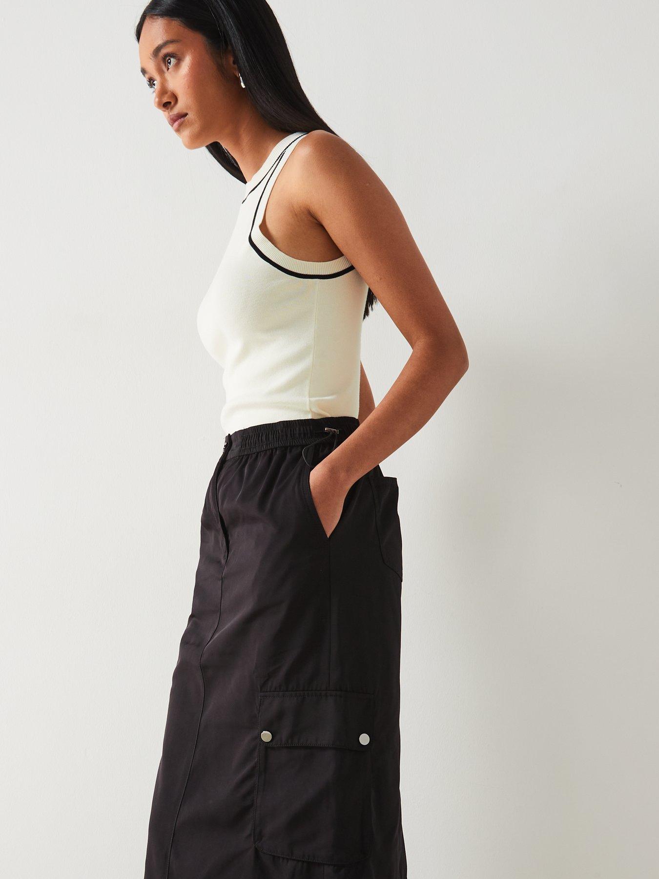 Image 5 of 6 of Mango Cargo Skirt - Black