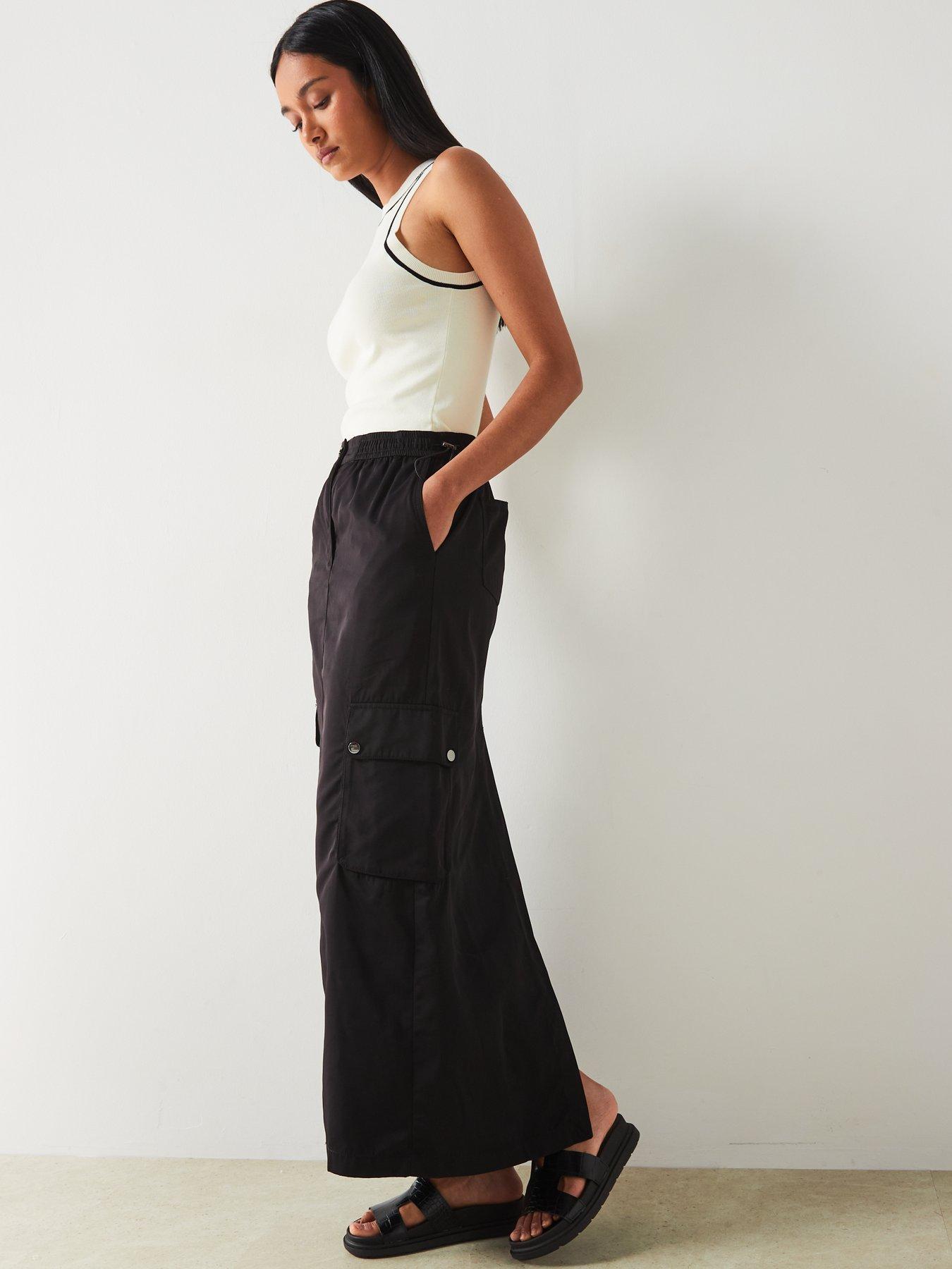 Image 6 of 6 of Mango Cargo Skirt - Black