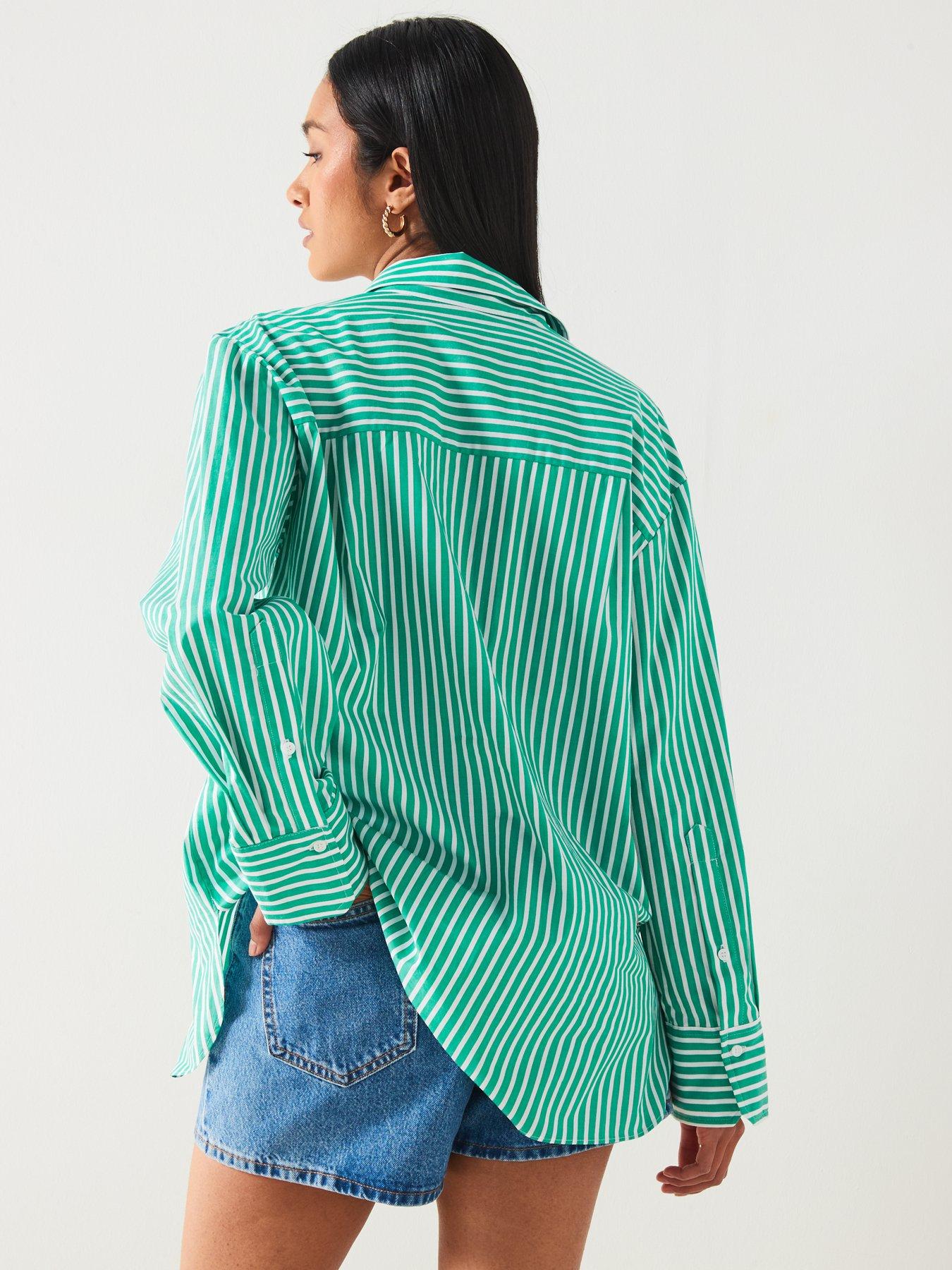 Mango Green Stripe Shirt Very.co.uk
