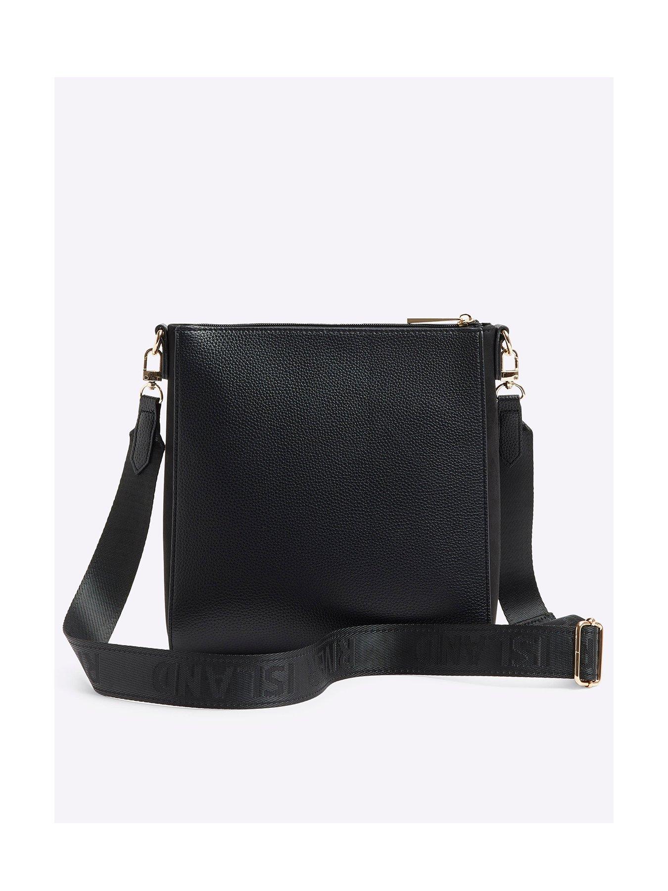 River Island Structured Messenger Bag Black Very