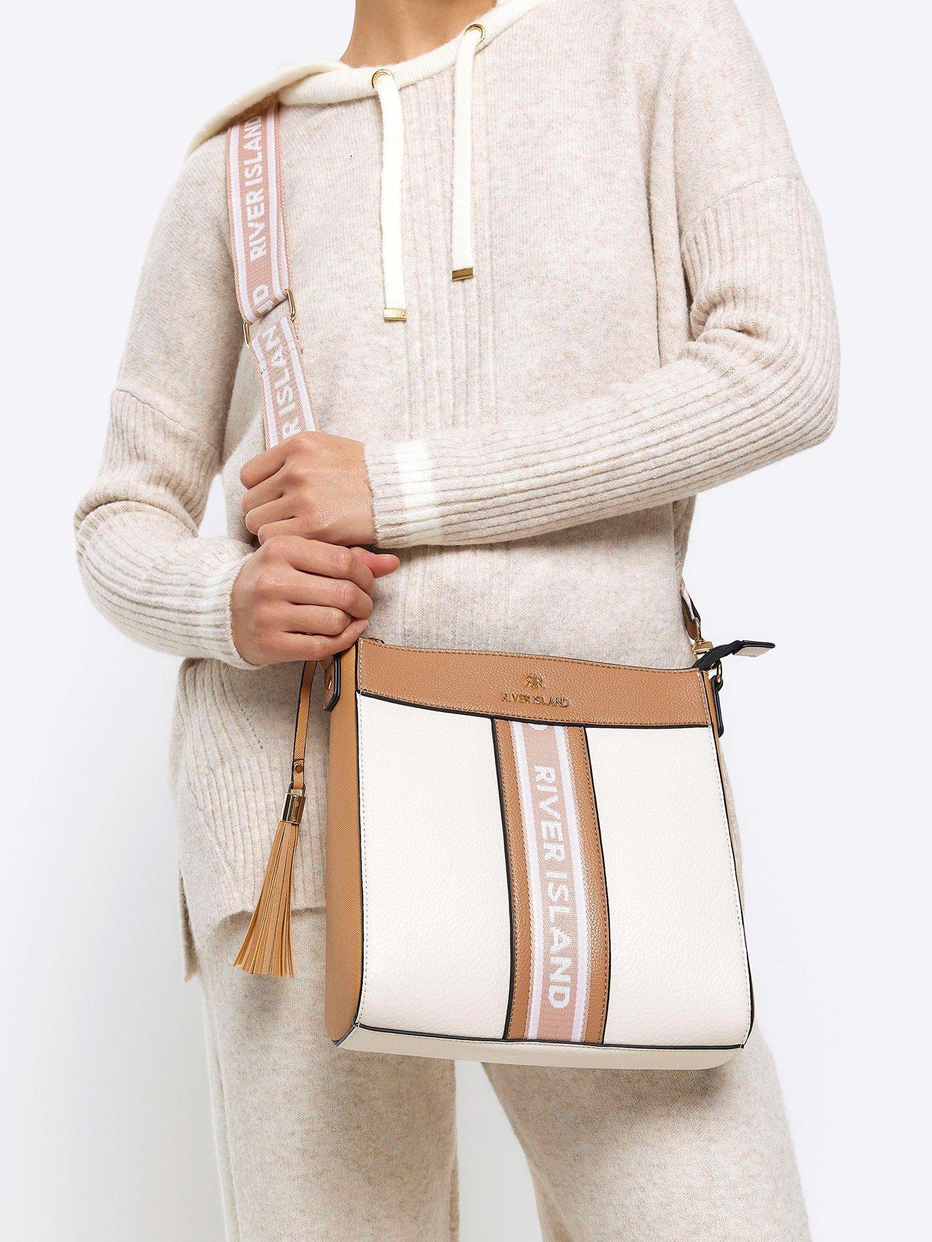 River Island bing Front Messenger Bag Cream Very.co.uk
