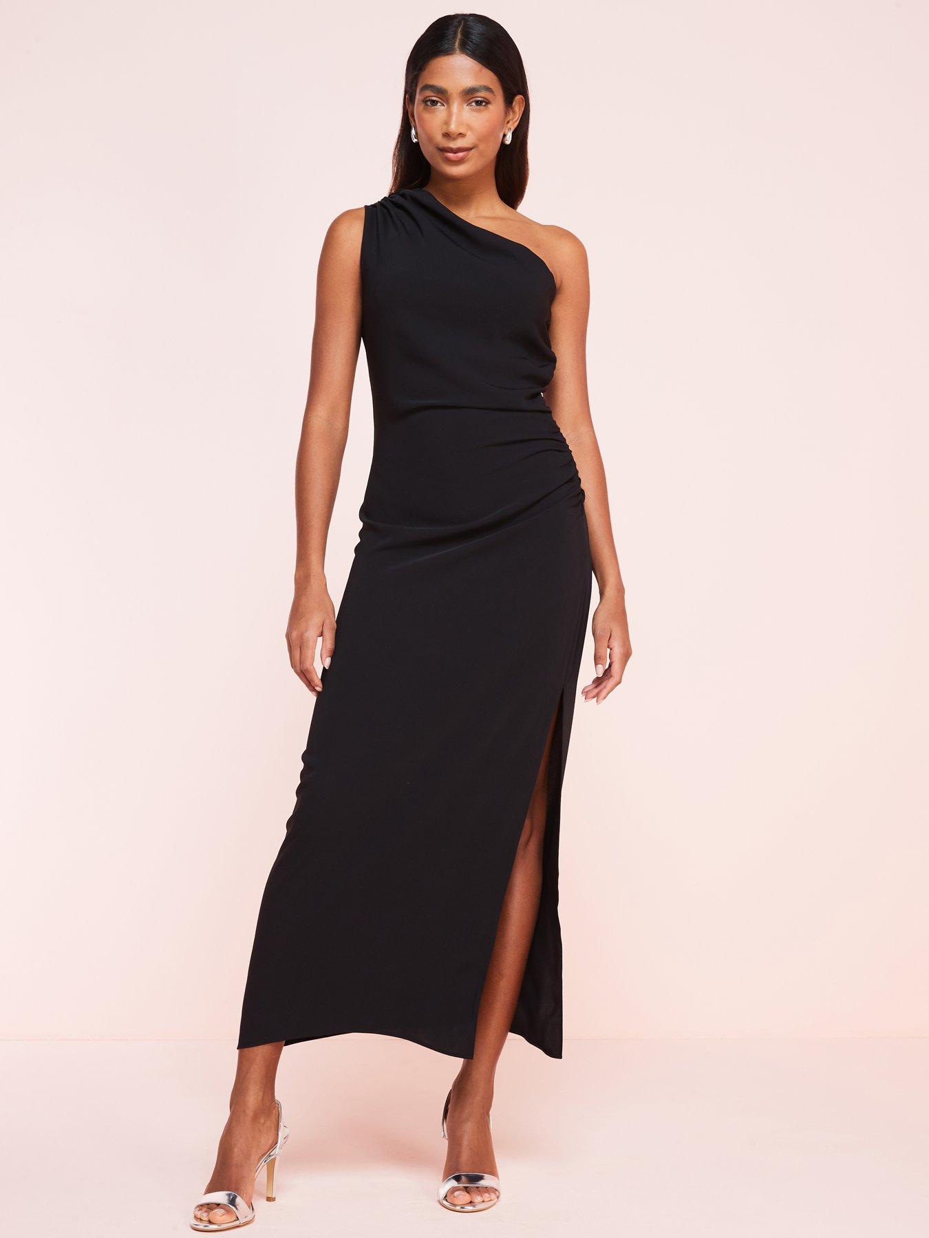 Mango One Shoulder Dress Black Very