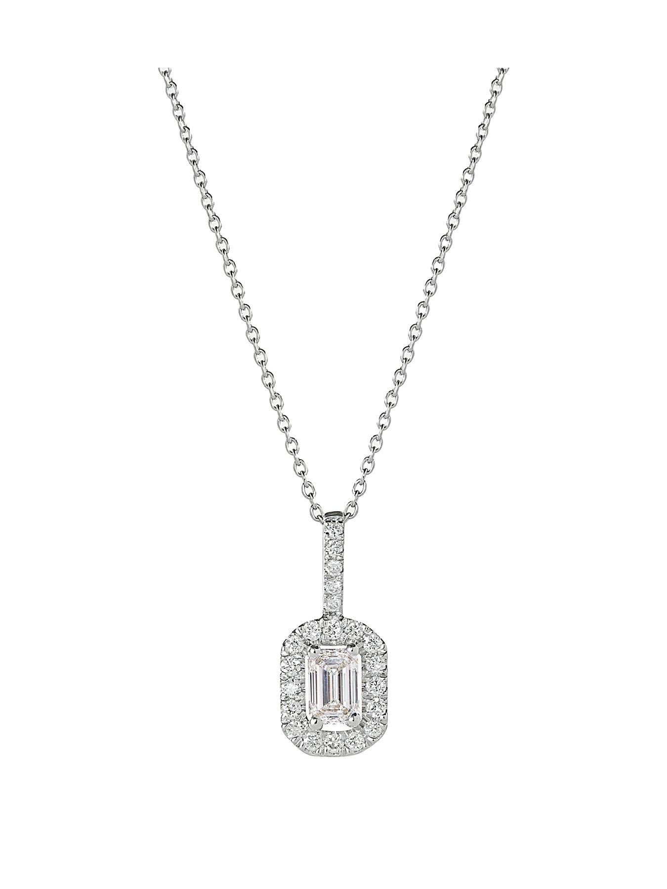 undefined Cielo 9ct White Gold 0.50ct tw Lab Grown Diamond Holo Necklace
