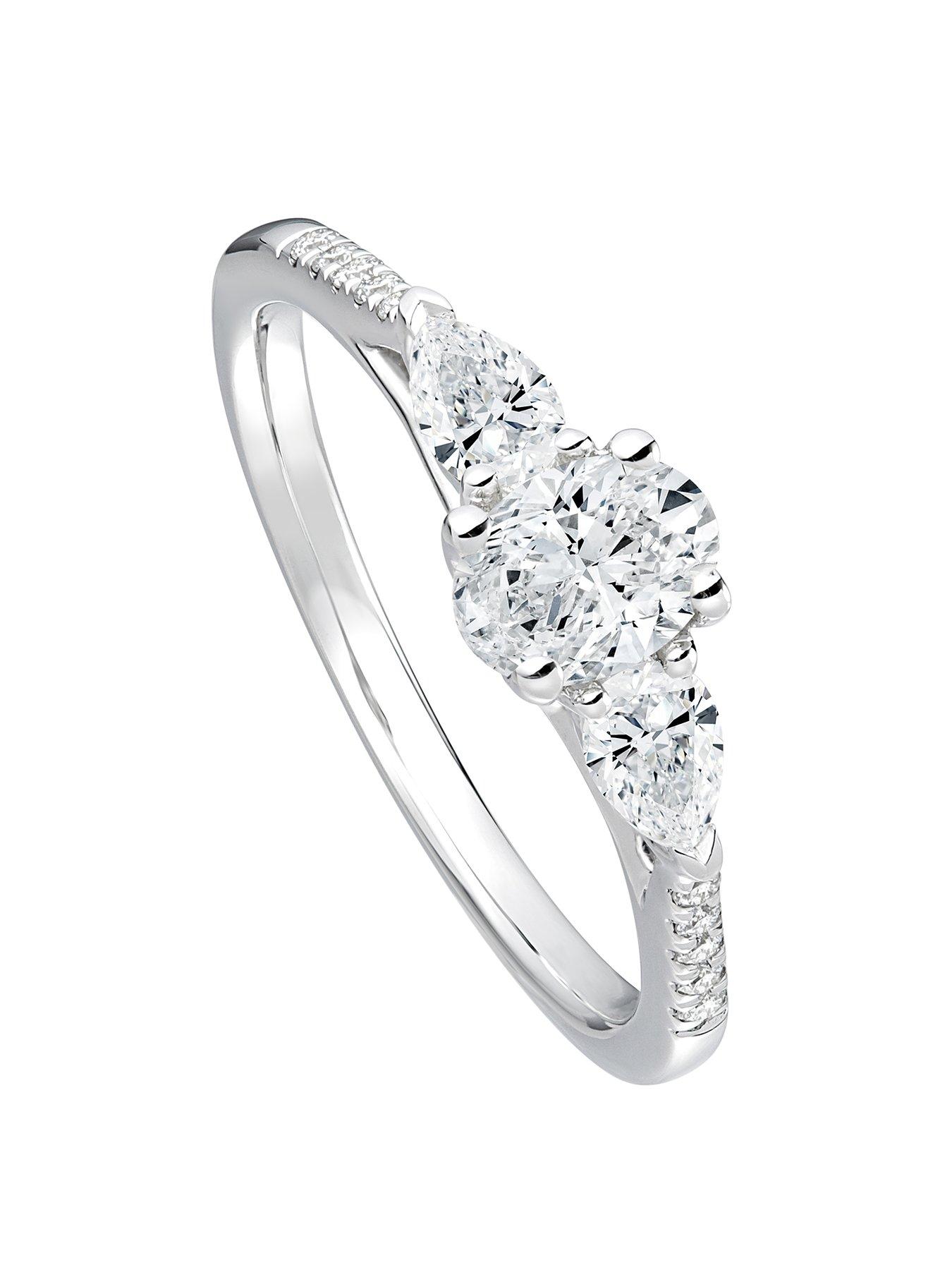 Product photograph of Created Brilliance Alissa 9ct White Gold 0 75ct Tw Lab Grown Diamond Engagement Ring from very.co.uk