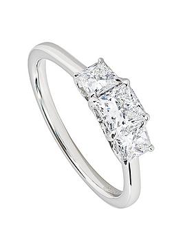 created brilliance mavis 9ct white gold 1ct tw lab grown diamond three stone engagement ring