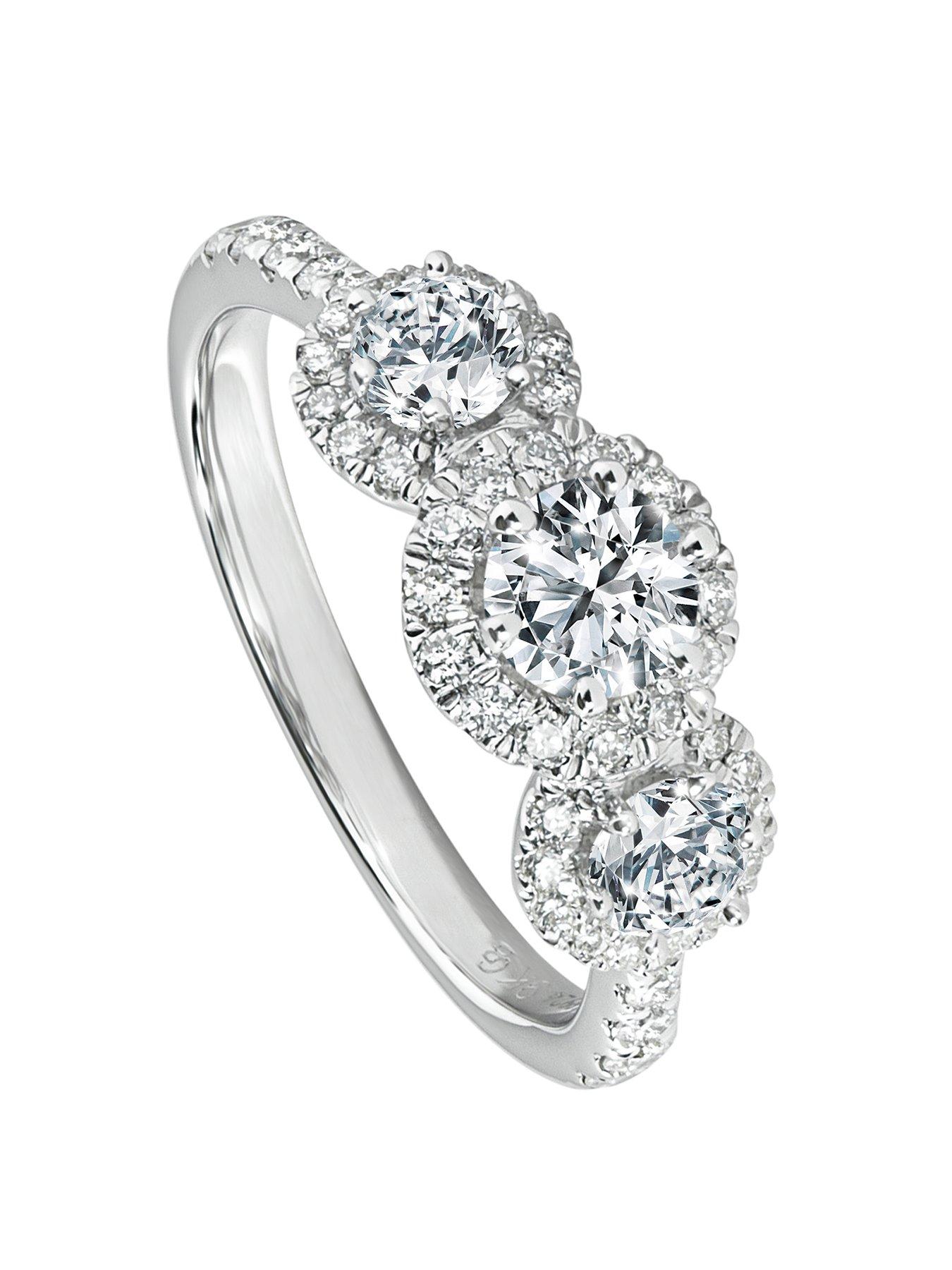 Product photograph of Created Brilliance Serena 9ct White Gold 1ct Tw Lab Grown Diamond Engagement Ring from very.co.uk