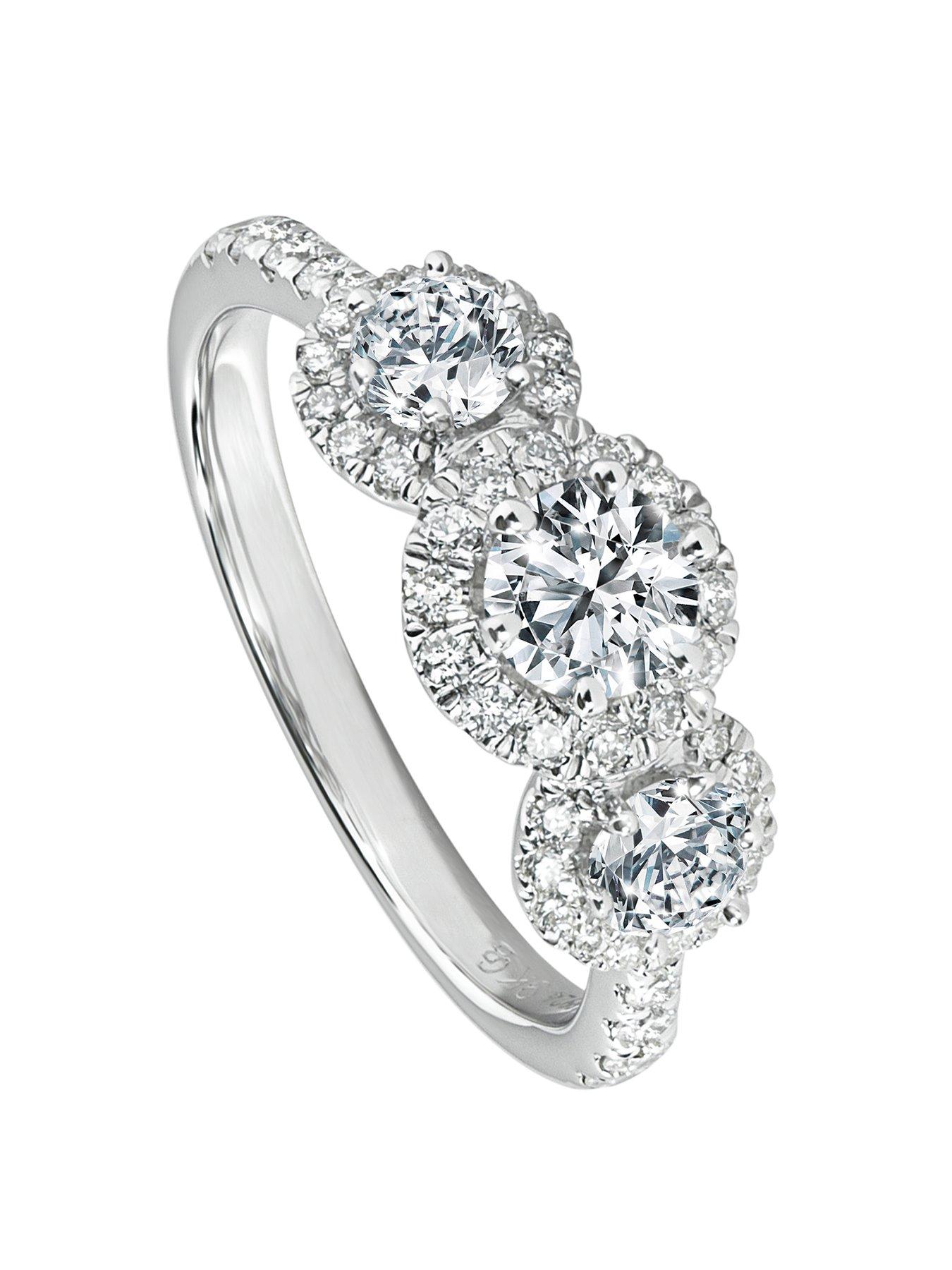 Created Brilliance Serena 9ct White Gold 1ct tw Lab Grown Diamond Engagement Ring