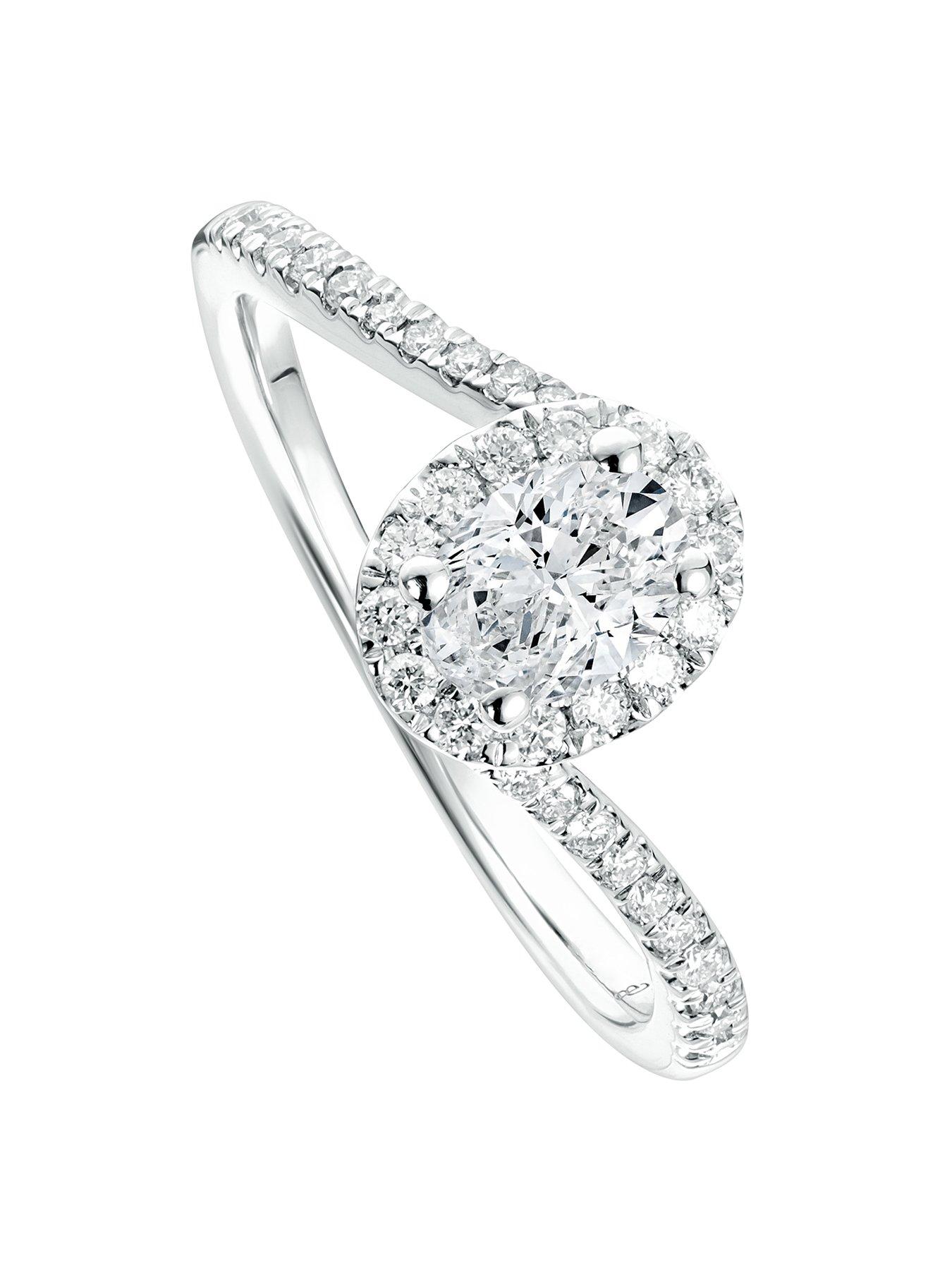 Product photograph of Created Brilliance Camille 9ct White Gold 0 50ct Tw Lab Grown Diamond Engagement Ring from very.co.uk