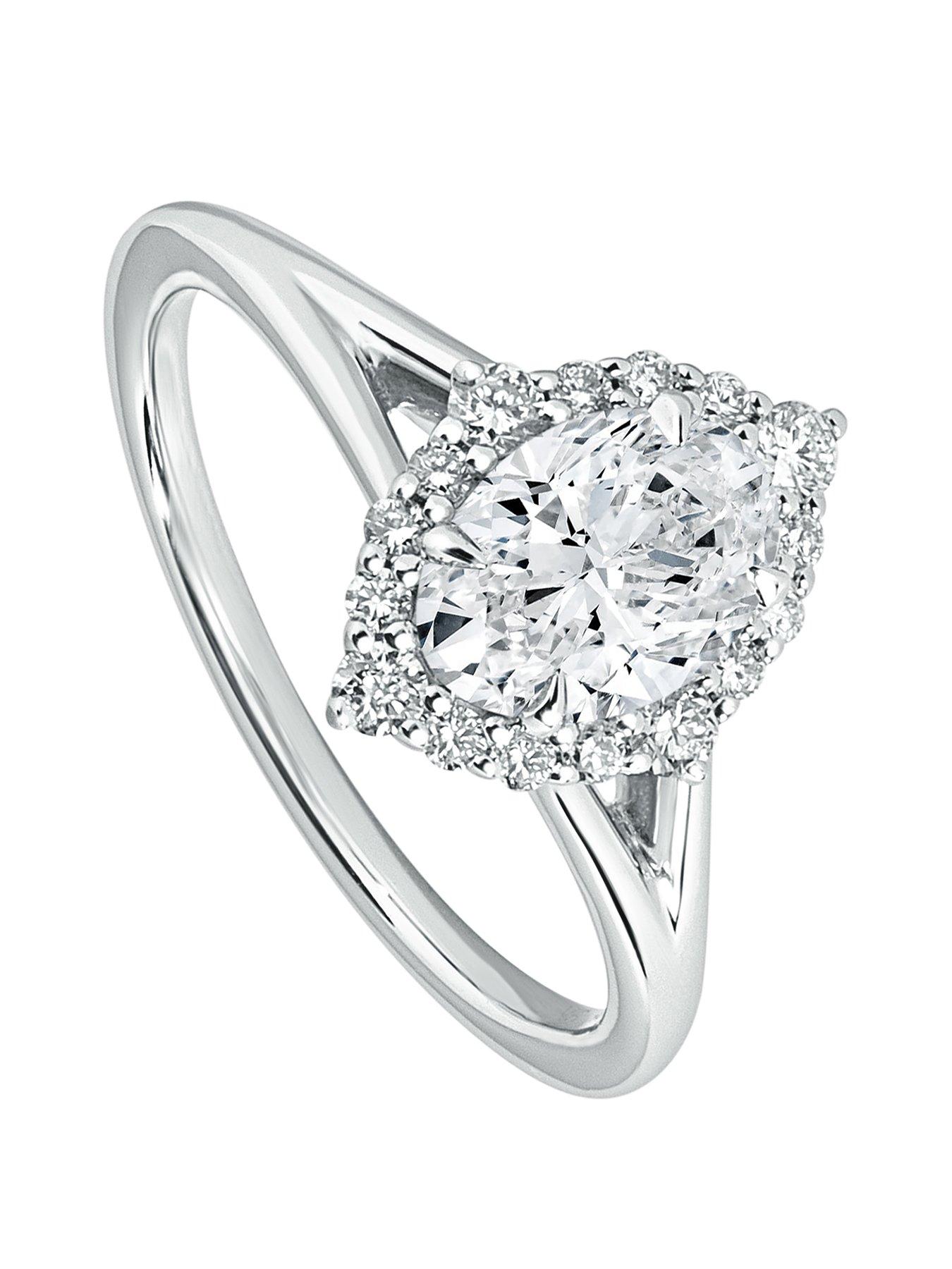 Product photograph of Created Brilliance Mischa 9ct White Gold 1ct Tw Lab Grown Diamond Engagement Ring from very.co.uk