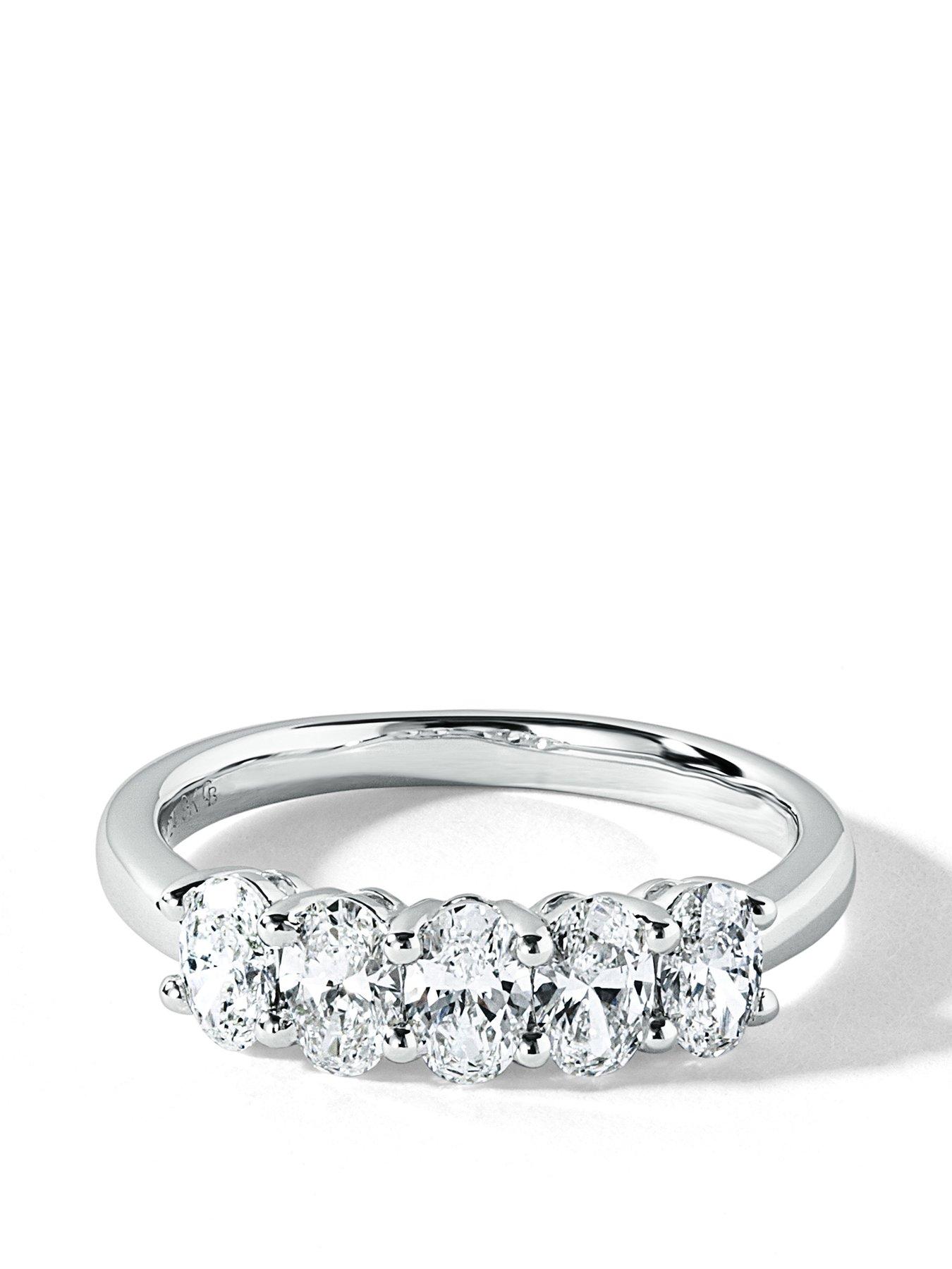 Image 2 of 5 of Created Brilliance Chiara 9ct White Gold 1ct tw Lab Grown Diamond Five Stone Engagement Ring