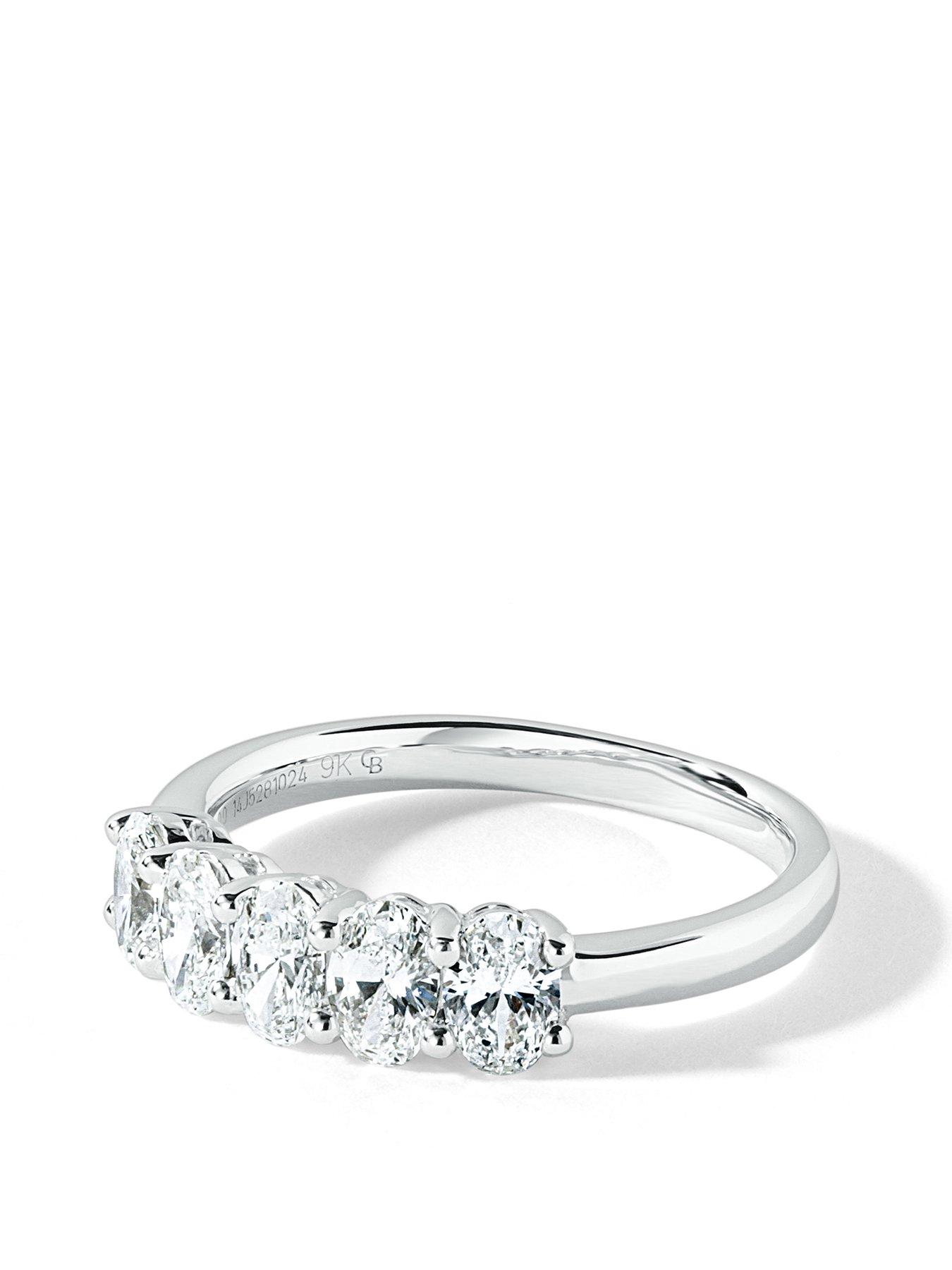 Image 3 of 5 of Created Brilliance Chiara 9ct White Gold 1ct tw Lab Grown Diamond Five Stone Engagement Ring