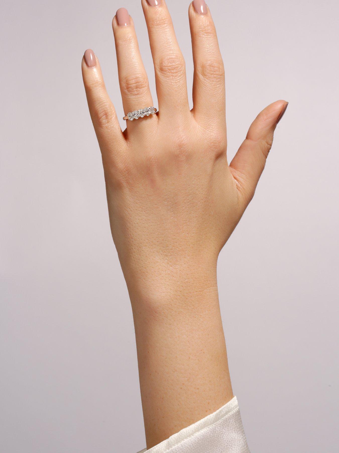 Image 5 of 5 of Created Brilliance Chiara 9ct White Gold 1ct tw Lab Grown Diamond Five Stone Engagement Ring