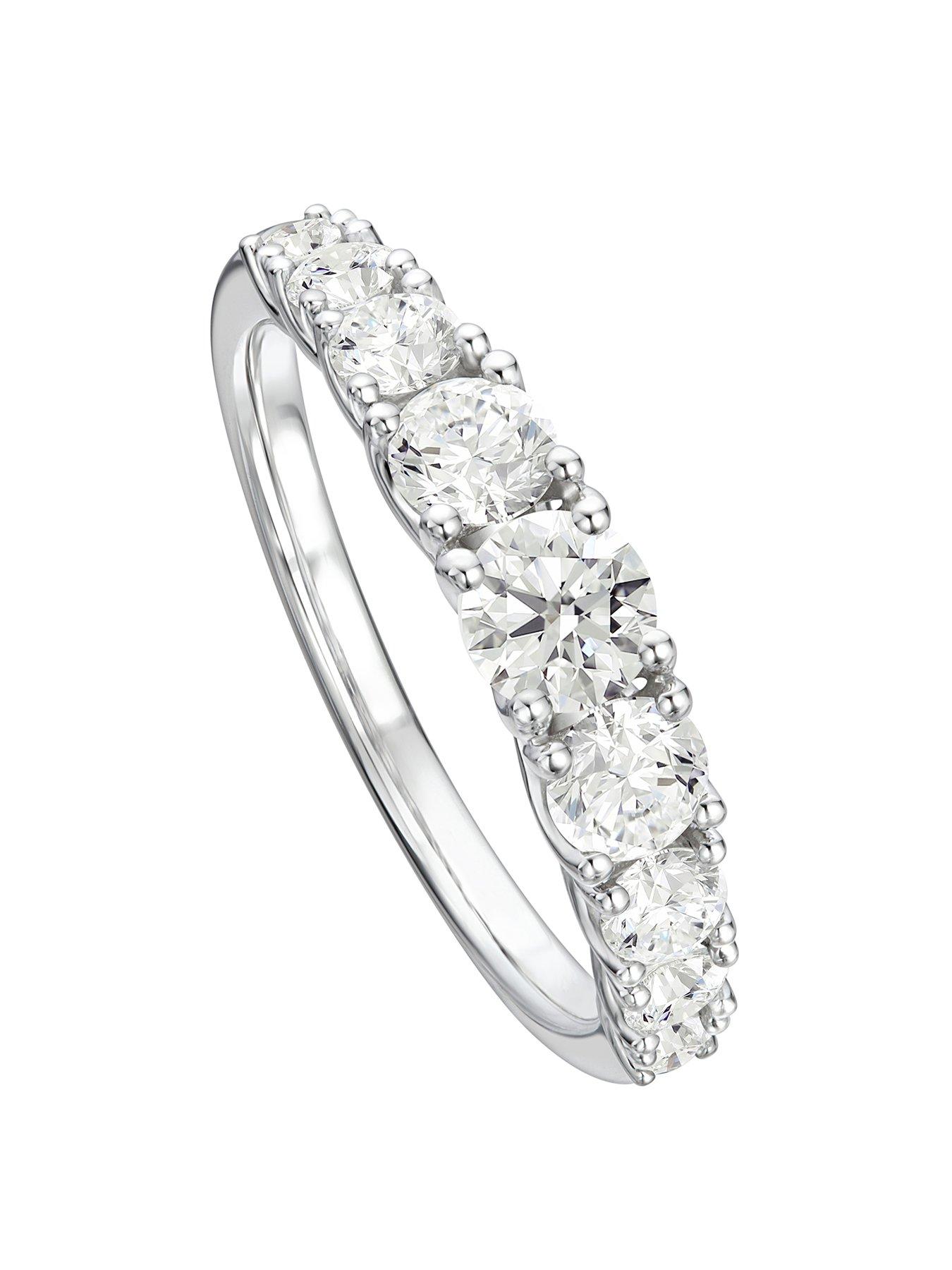 Product photograph of Created Brilliance Amelie 9ct White Gold 1ct Tw Lab Grown Diamond Eternity Band Ring from very.co.uk