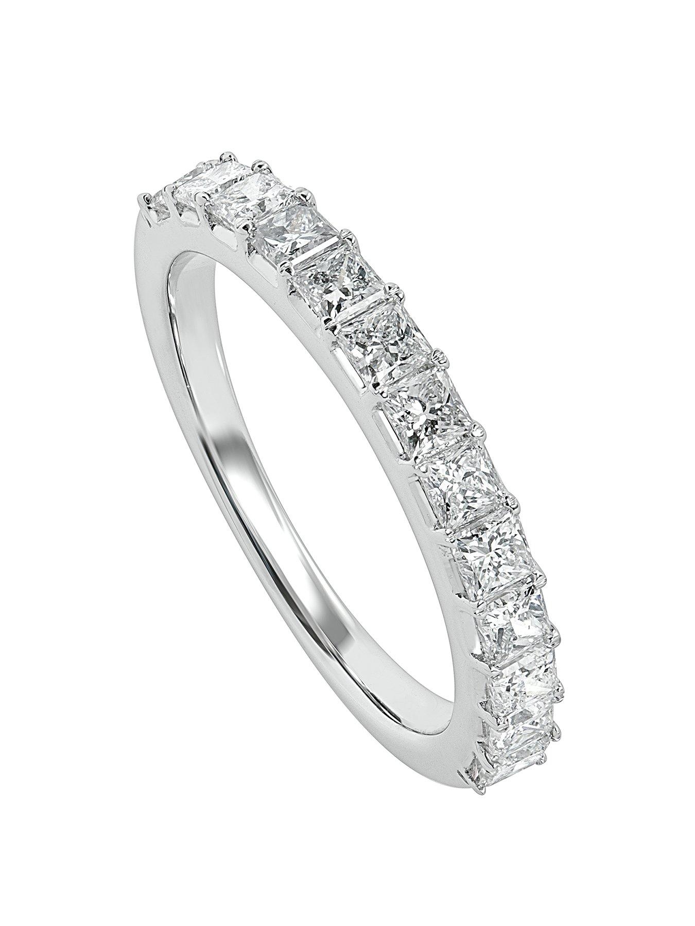 Product photograph of Created Brilliance Leona 9ct White Gold 1ct Tw Lab Grown Diamond Eternity Band Ring from very.co.uk