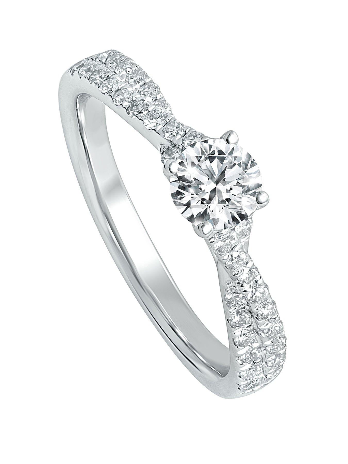 Created Brilliance Amie 9ct White Gold 0.66ct tw Lab Grown Diamond Engagement Ring