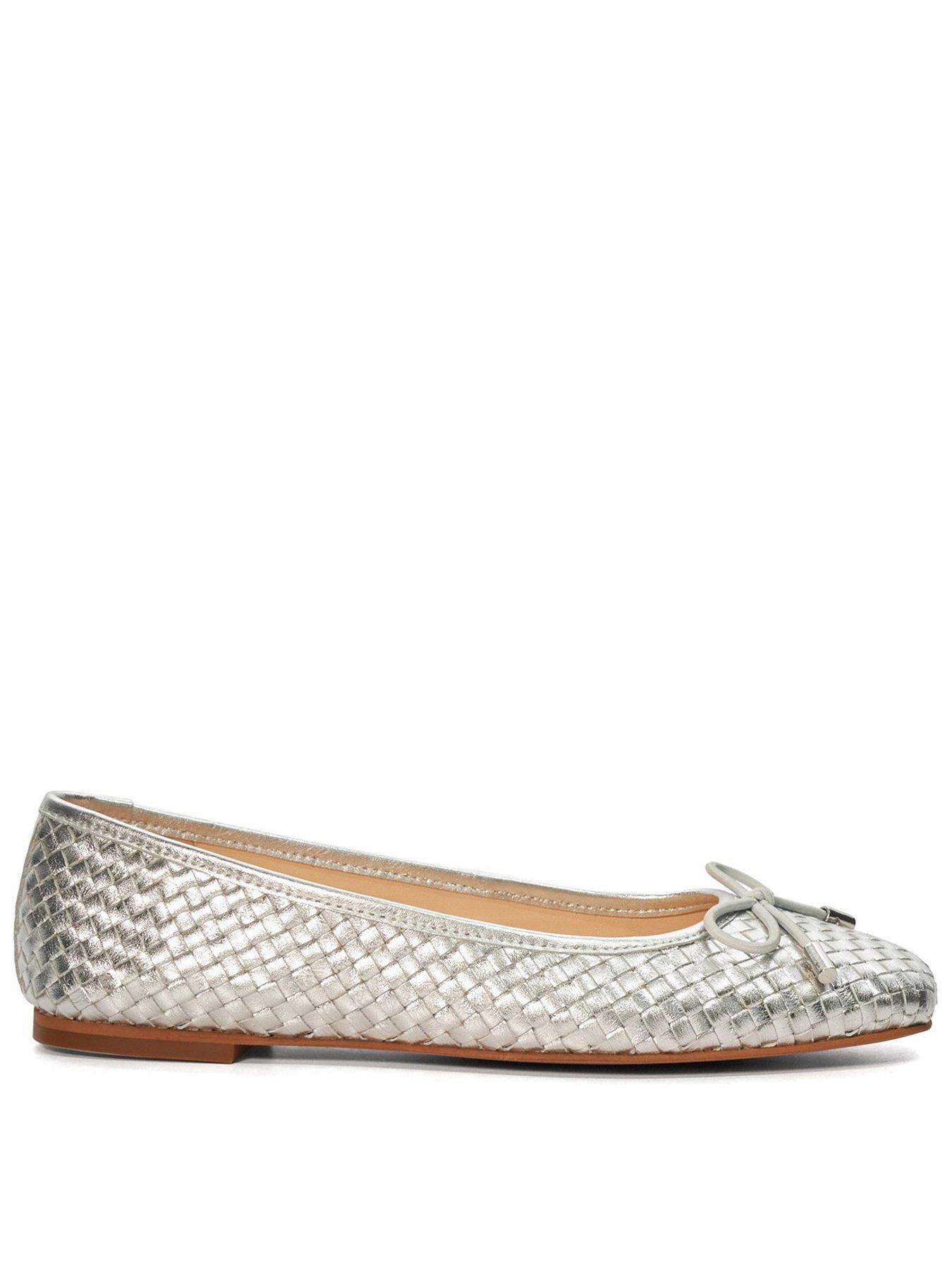 Alice crackled metallic sales leather ballet flat