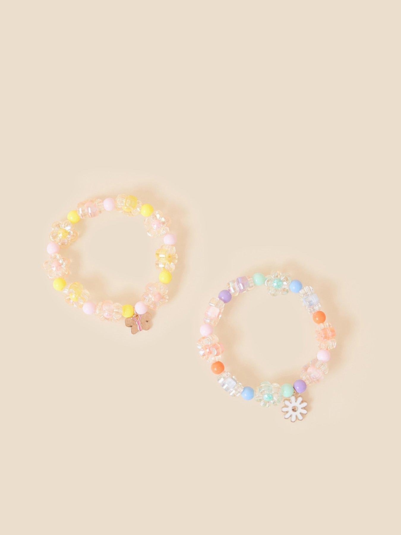 Product photograph of Accessorize Girls Flower Bracelet Pack - Multi from very.co.uk