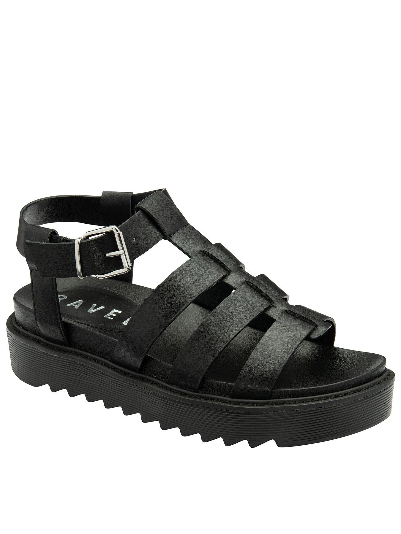 undefined Oakley Gladiator Flatform Wedged Sandals - Black