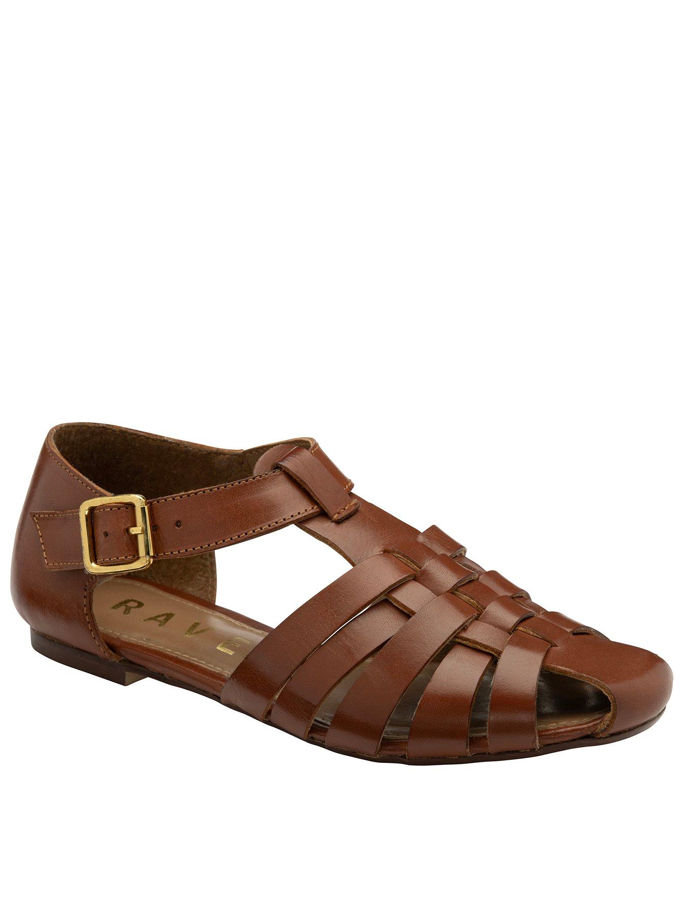 Garlston Leather Gladiator Flat Sandals Tan