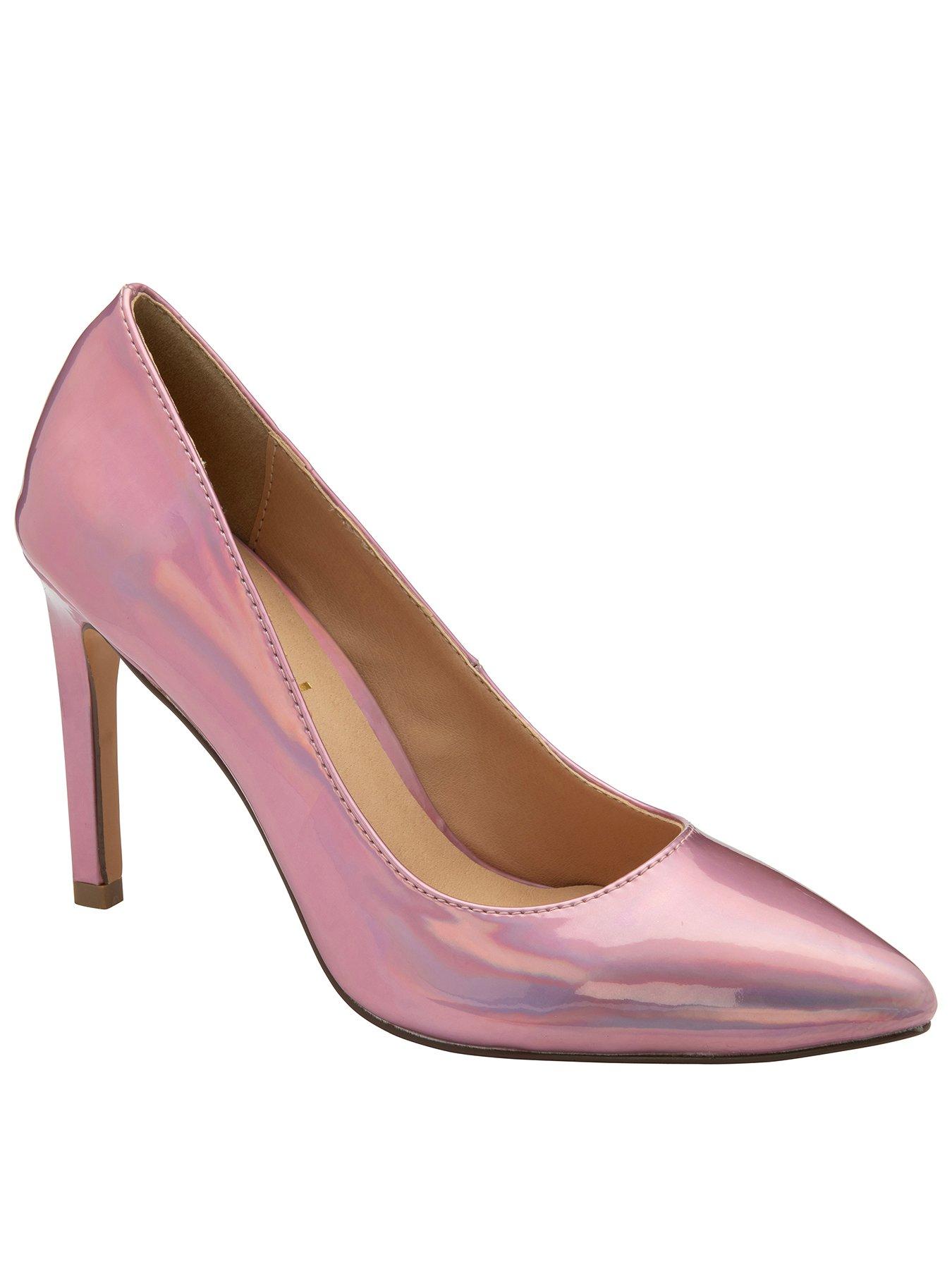 Edson Holographic Heeled Court Shoe Pink