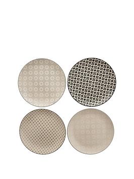 Product photograph of Hestia Retreat Tile Pattern Dinner Plates Ndash Set Of 4 from very.co.uk